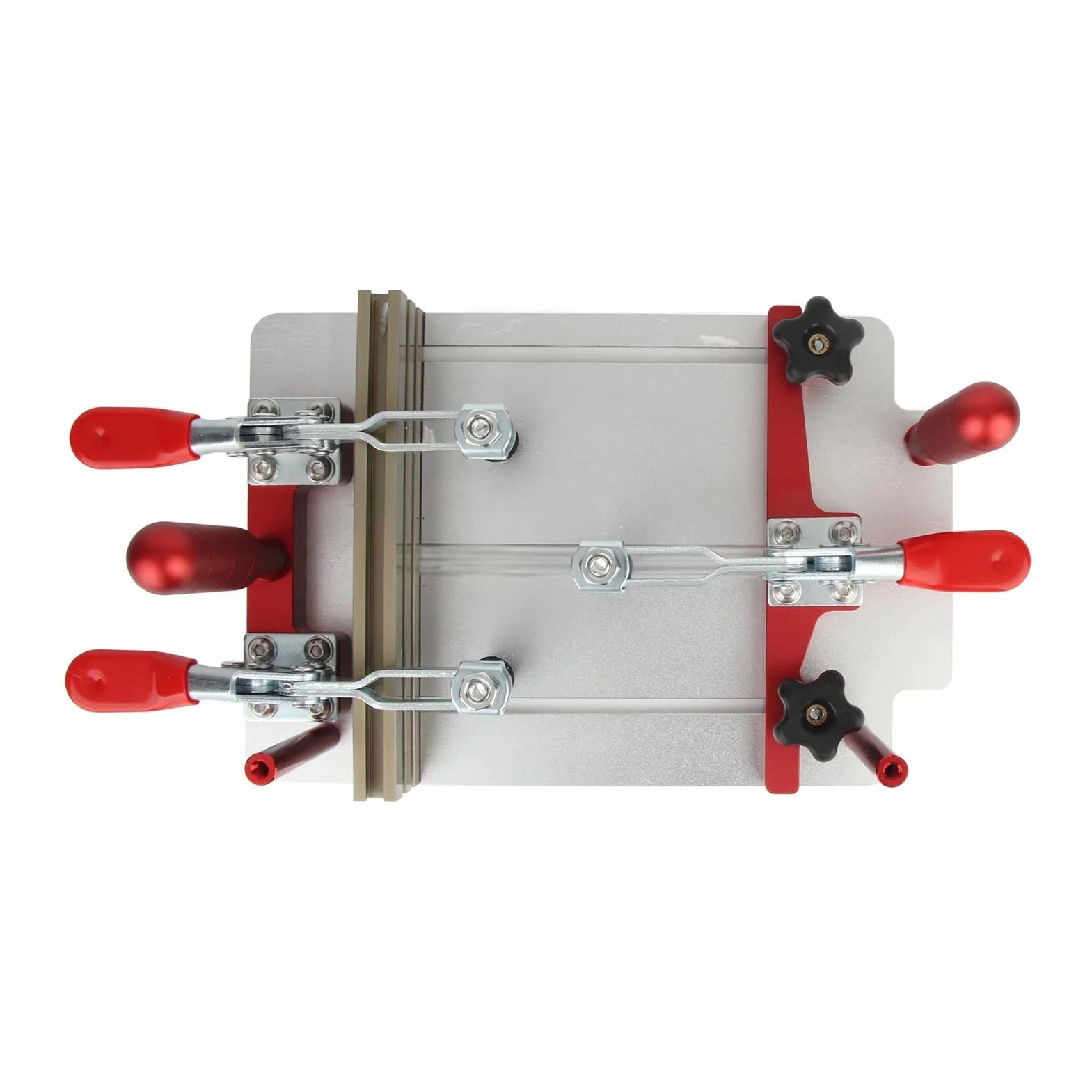Cosiki Sanie do Mocowania Stołu Routera, Narzędzie do Obróbki Drewna ze Stopu Aluminium, Przezroczysta Akrylowa Płyta Przeciwpyłowa z Regulowanym Uchwytem 0-48 Mm, Idealna Cięcia Drzwi, Szafek i Płyt