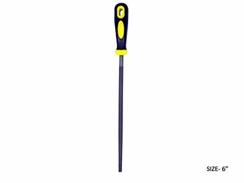 Narzędzia 6-częściowy zestaw pilników z uchwytem (15 cm) | płaskie, okrągłe, półokrągłe, trójkątne, kwadratowe i pilniki do drewna, metalu, majsterkowania i stolarki