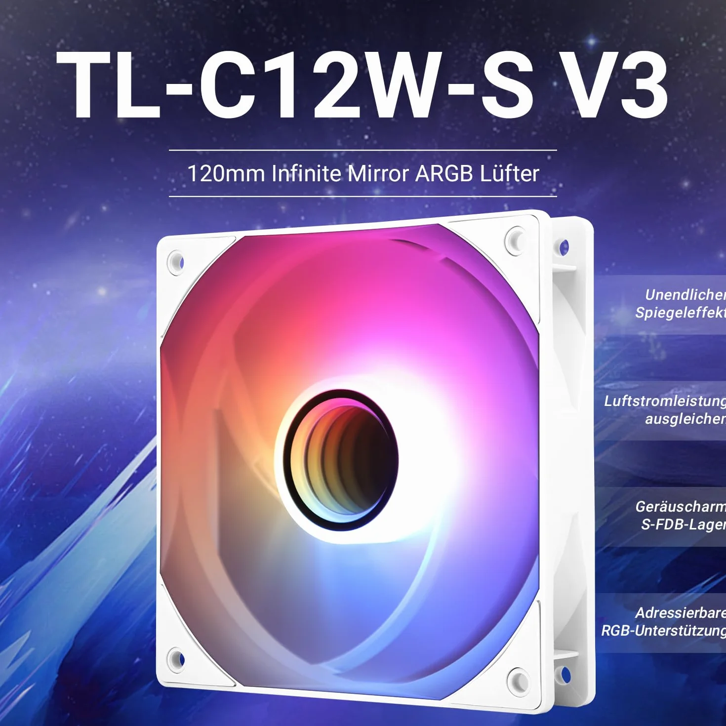 Thermalright TL-C12W-S V3 wentylator chłodzący CPU 120 mm ARGB PWM