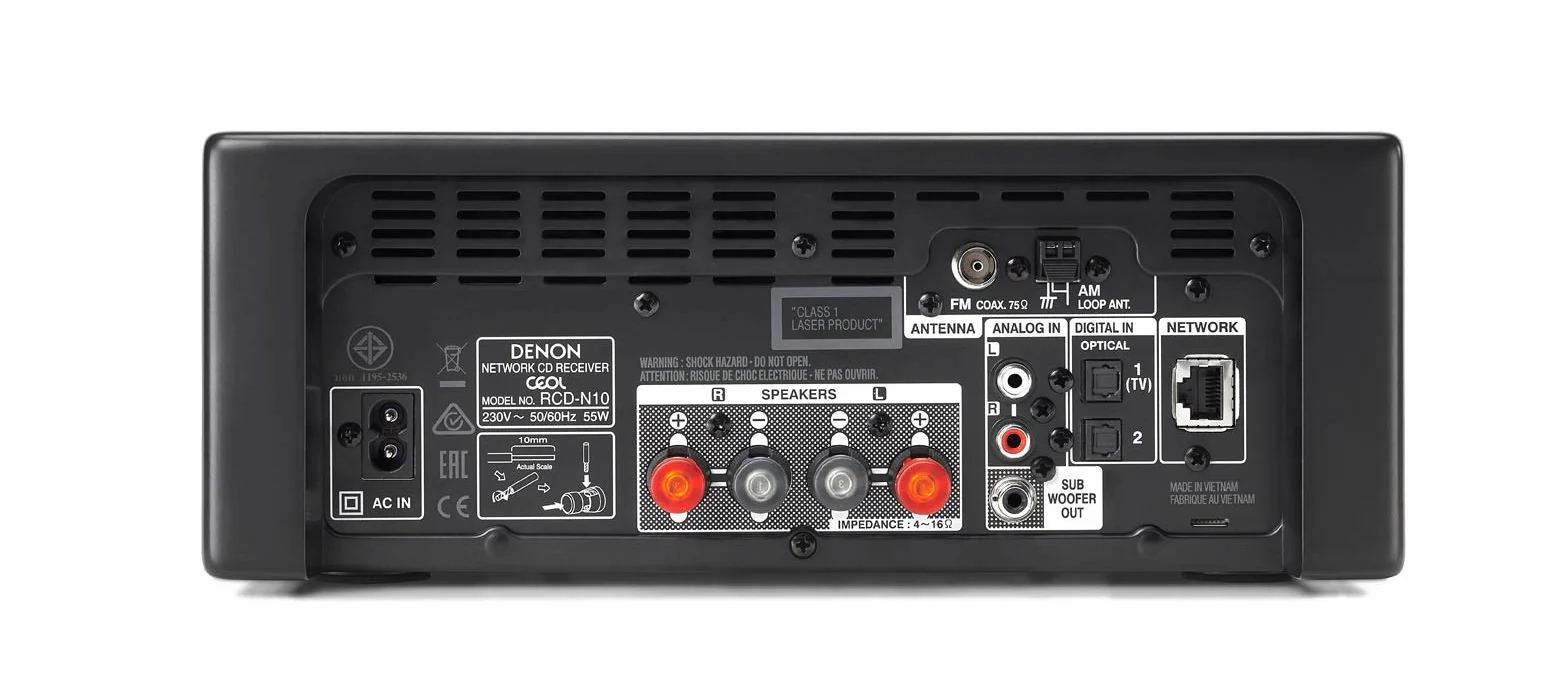 Denon RCDN10BKE2 Zestaw Stereo Czarny