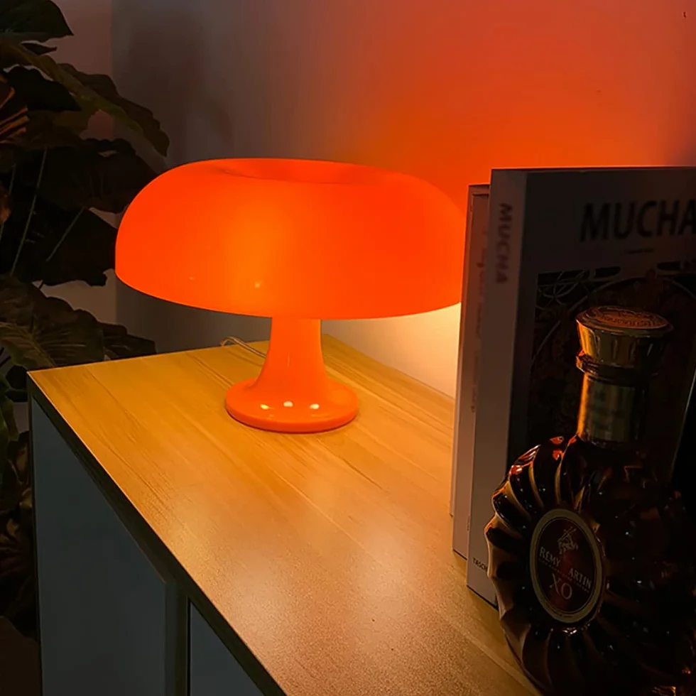 Lampa Spotaxe Champignon Orange, lampy LED, trwałe, bezpieczne i przyjazne dla środowiska, do dekoracji wnętrz, studia, sypialni, jako prezent, ciepła dioda świecąca w zestawie