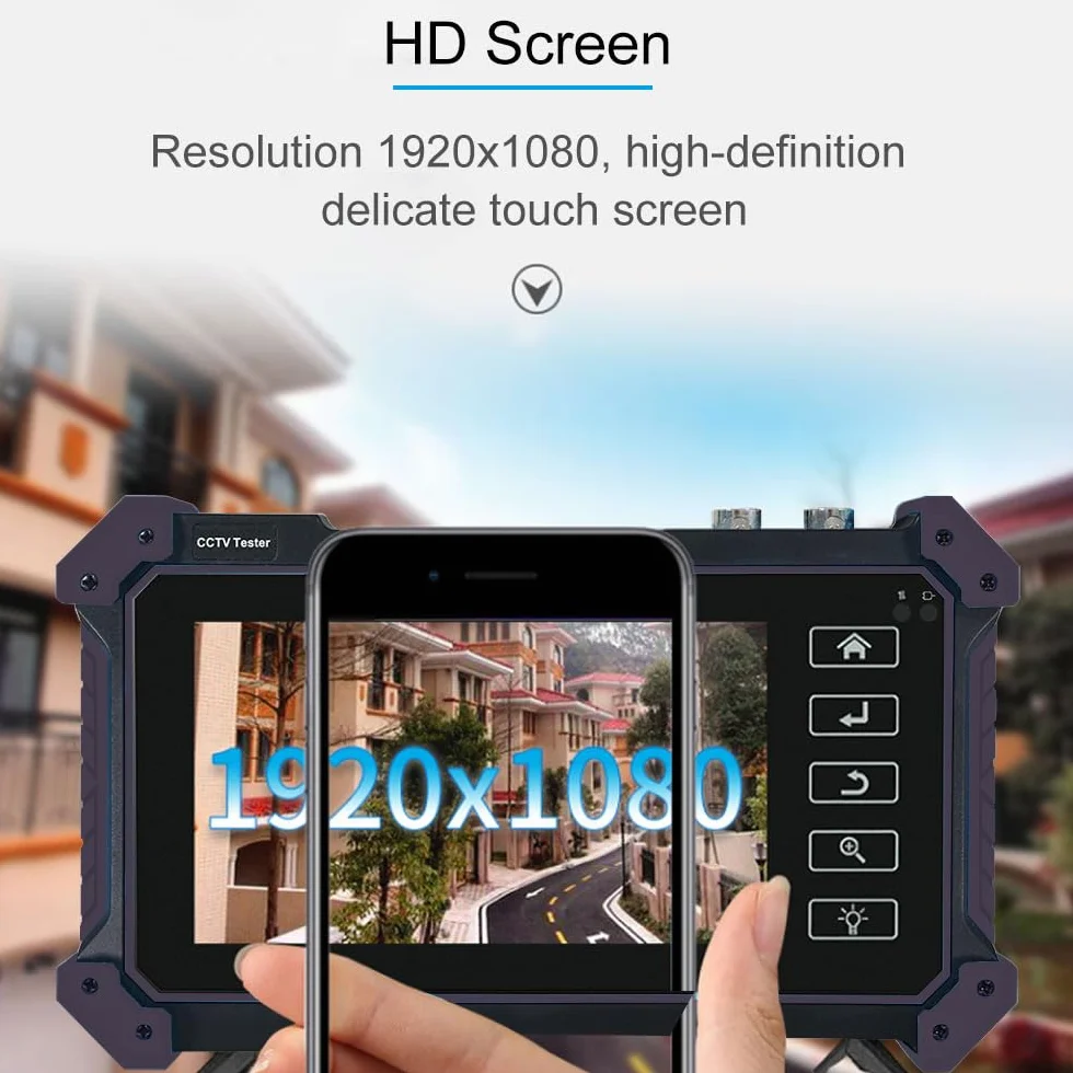 Tester CCTV, Fioletowy 5200C 12MP Tester IPC 8MP/AHD/CVI/TV/SDI kamery CCTV Monitor z VGA dla CFTV(TI-Z9652)