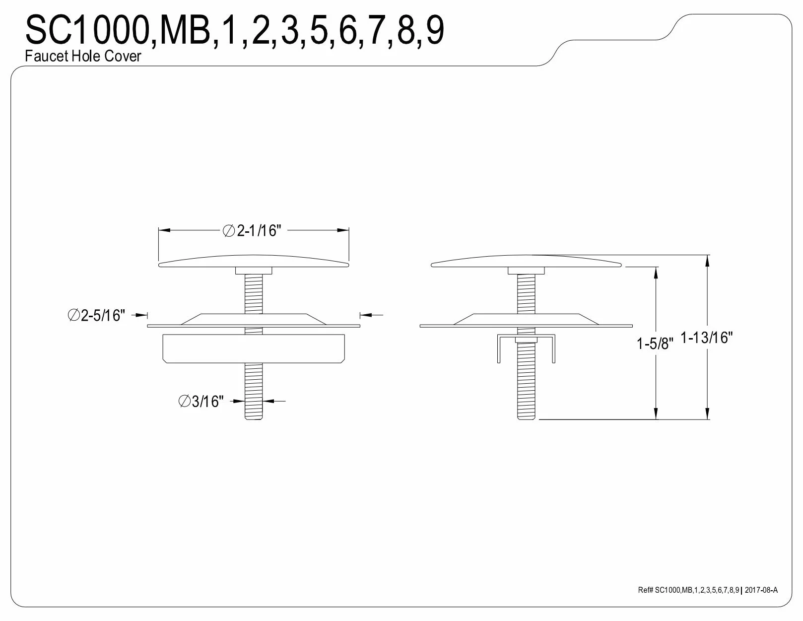 Kingston Brass SC1003 Kingston 5 cm OD uniwersalna pokrywa otworu kranu, antyczny mosiądz, średnica