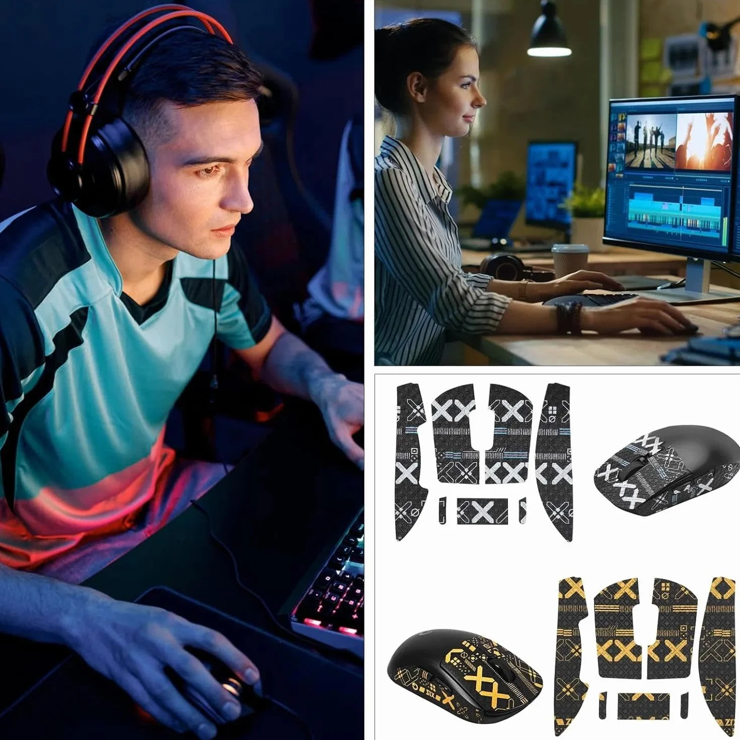 VOSSOT Mouse Grip Tape do Logitech G Pro X Superlight, antypoślizgowa taśma, zestaw 2 szt