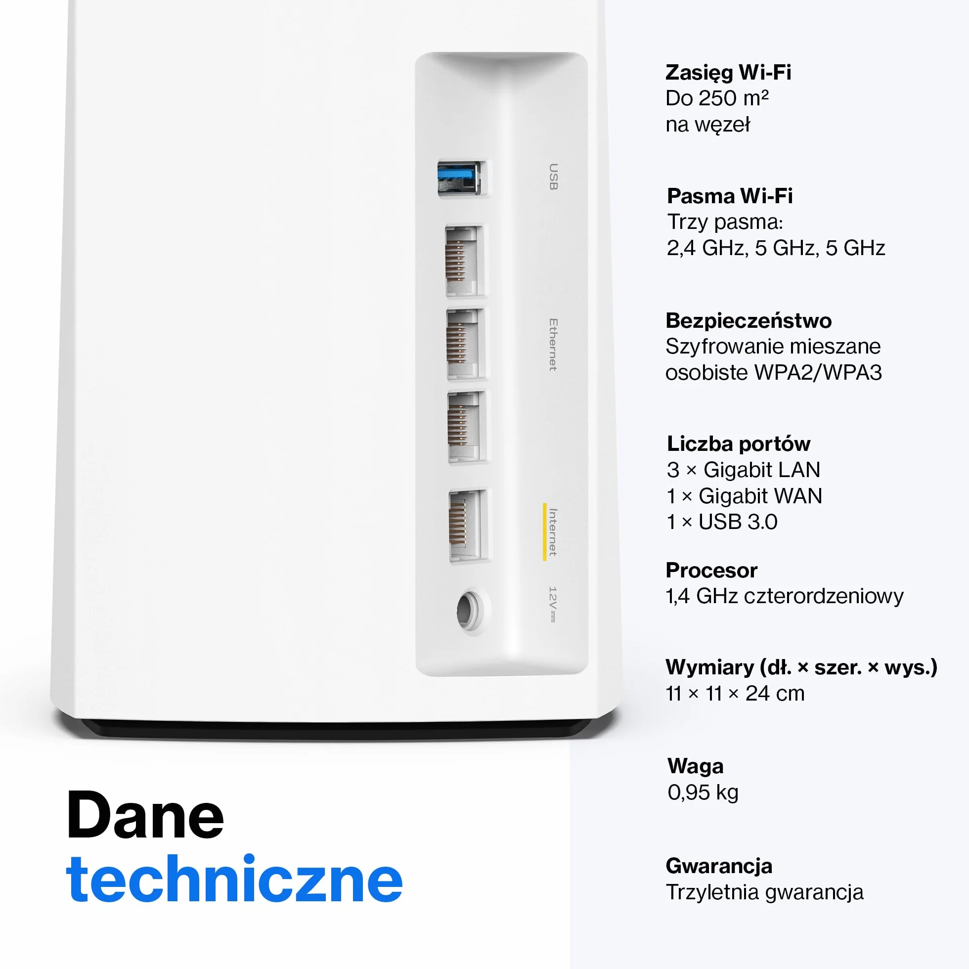 Linksys Velop MX8400 Wi-Fi 6 Mesh System AX4200 router do 525 m2 biały 2 szt.