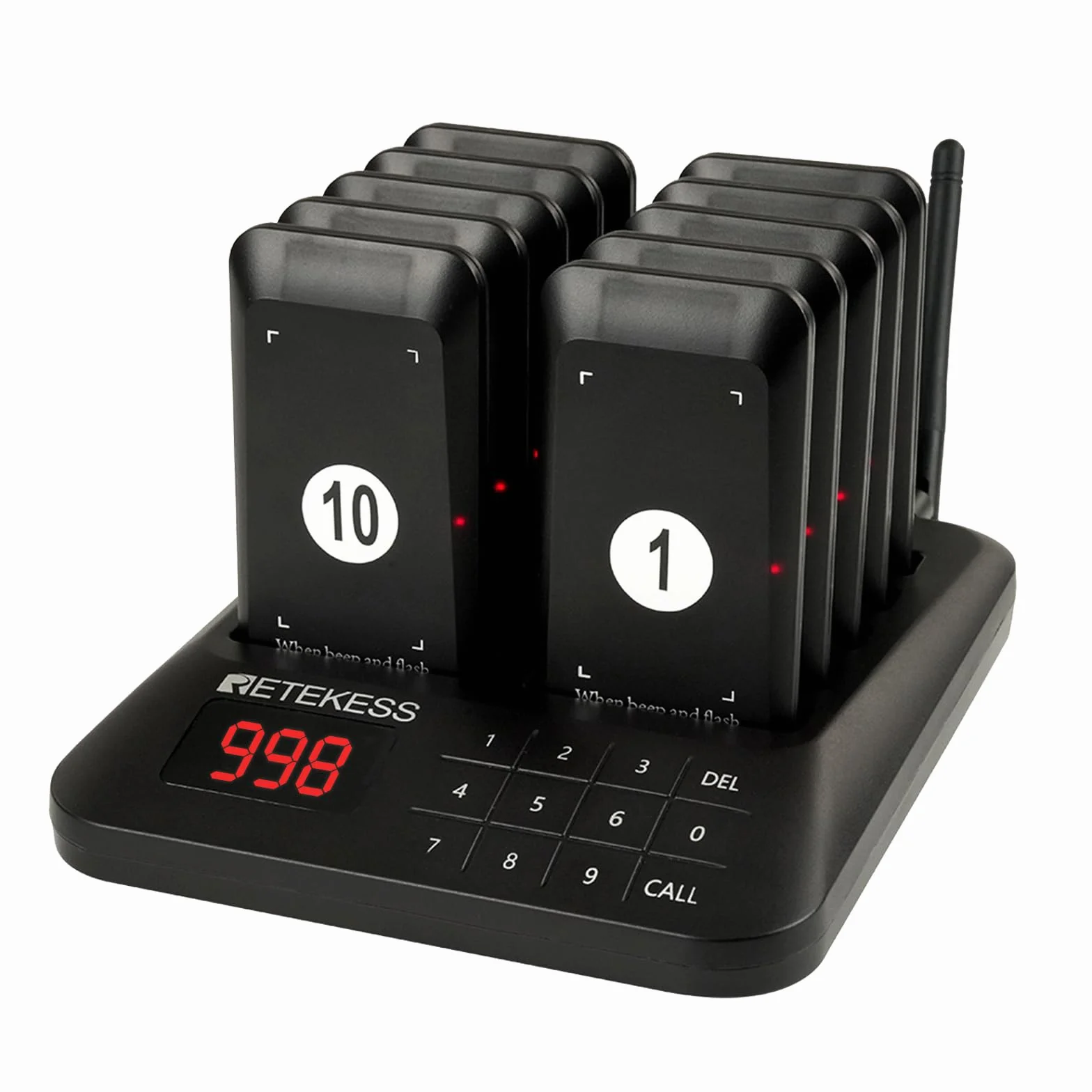 Retekess TD157 Bezprzewodowy System Przywoławczy 400M 2 Tryby Wywoływania z Wibracją Wywołanie Grupowe (10 Pagers)