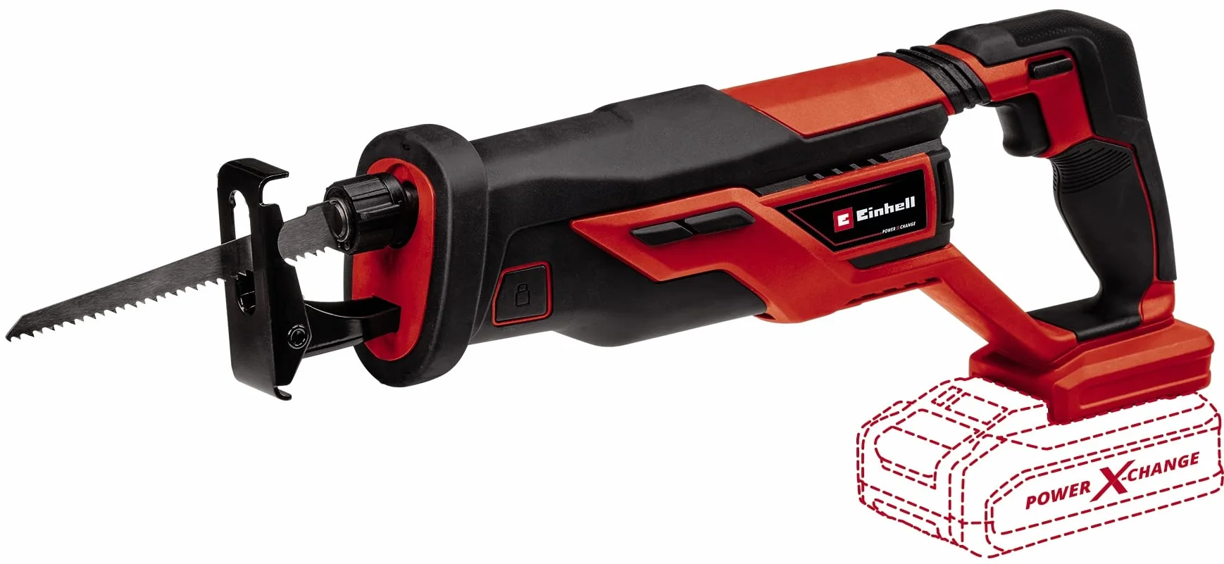 Einhell Akumulatorowa piła uniwersalna TE-AP 18/26 Li-Solo Power X-Change (18V, wysokość podnoszenia 26 mm, głębokość cięcia 18 cm w drewnie, w tym ostrze, bez akumulatora i ładowarki)