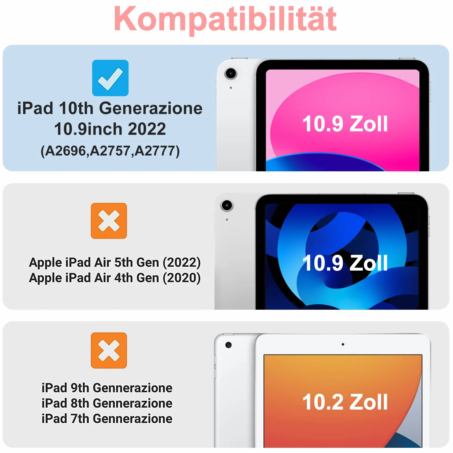 JADEMALL Etui na iPad 10 generacji z klawiaturą - etui na klawiaturę do iPad 10 generacji 2022, magnetyczna klawiatura QWERTZ Bluetooth, czarne
