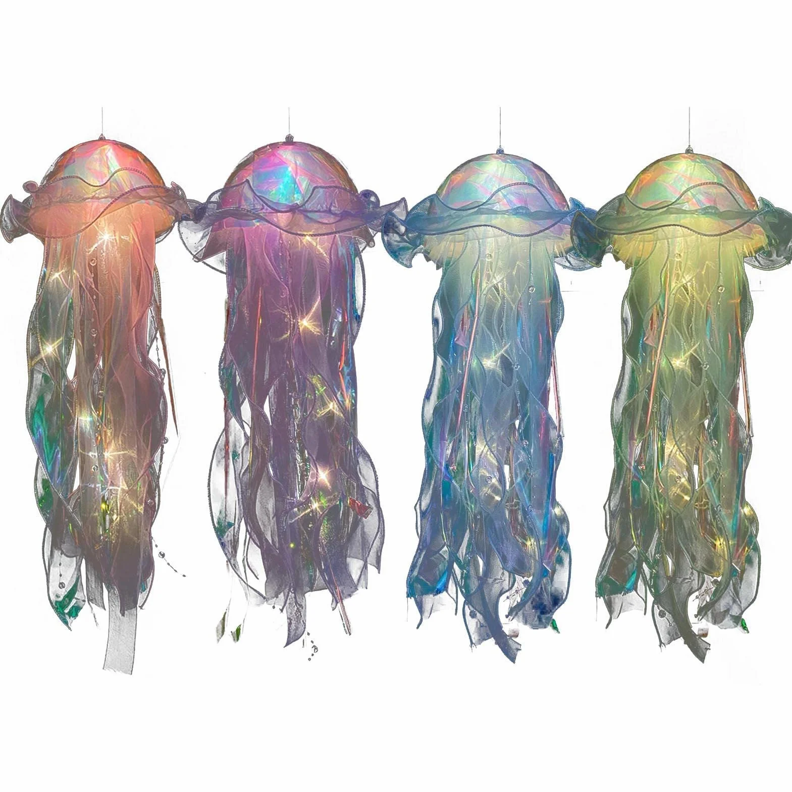 Świecąca lampa meduzy, lampa w kształcie meduzy, lampa LED meduza lampka nocna, wisząca kolorowa fantazyjna lampa meduzy, lampa wisząca i oceaniczna atmosfera dekoracyjna lampa do salonu ogrodu