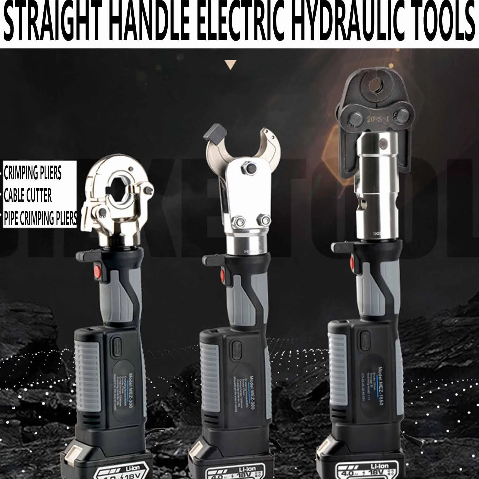 Hydrauliczne szczypce do zaciskania z akumulatorem, Zestaw hydraulicznych narzędzi do zaciskania, Elektryczne hydrauliczne szczypce do zaciskania z akumulatorem, 10-300 mm²