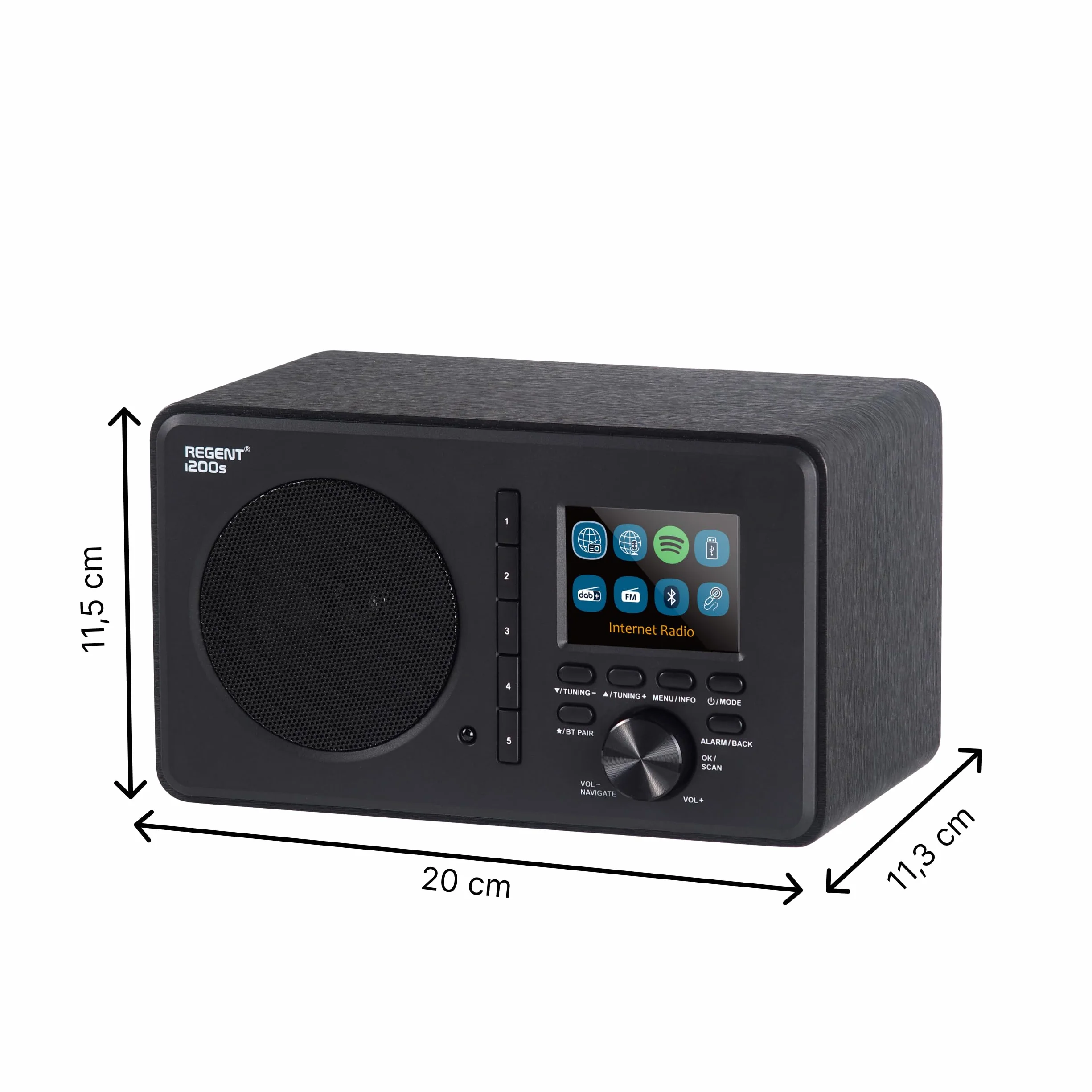 Ferguson Regent i200s Radio internetowe WLAN Bluetooth FM DAB DAB+ Spotify Connect Budzik LCD USB AUX-IN