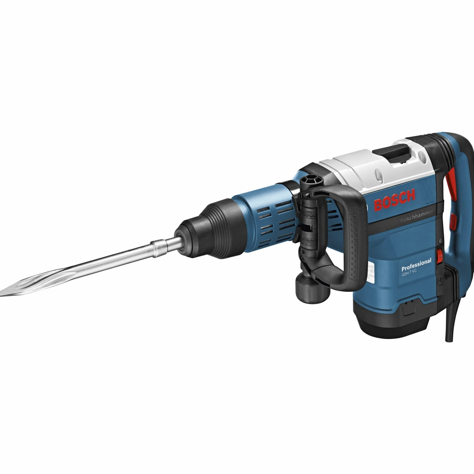 Bosch Professional: młot udarowy GSH 7 VC (rękojeść dodatkowa, szpicak, smar w tubie, walizka)