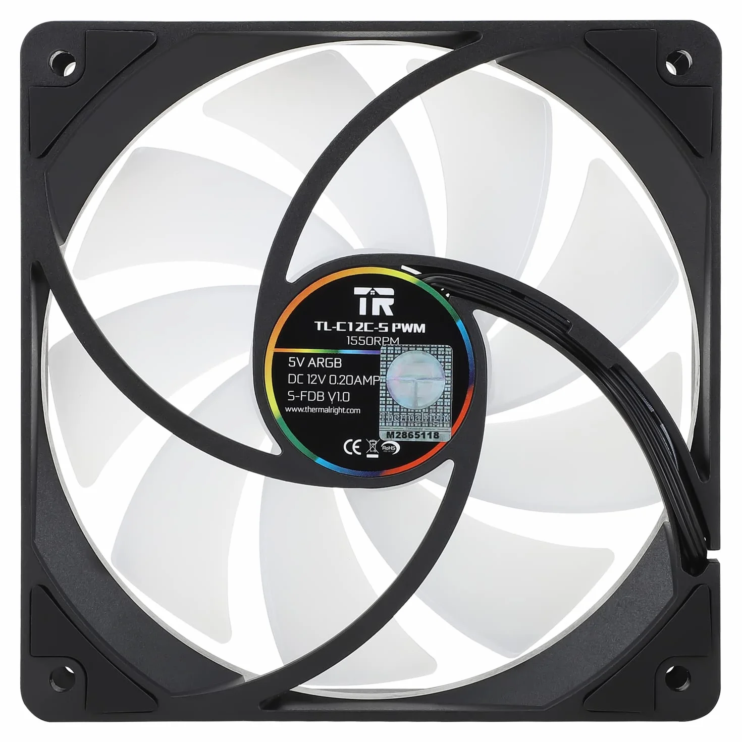 Thermalright TL-C12C-S Wentylator CPU 120 mm 5V ARGB 4-Biegunowy PWM 1550 Obr./min 66,17 CFM