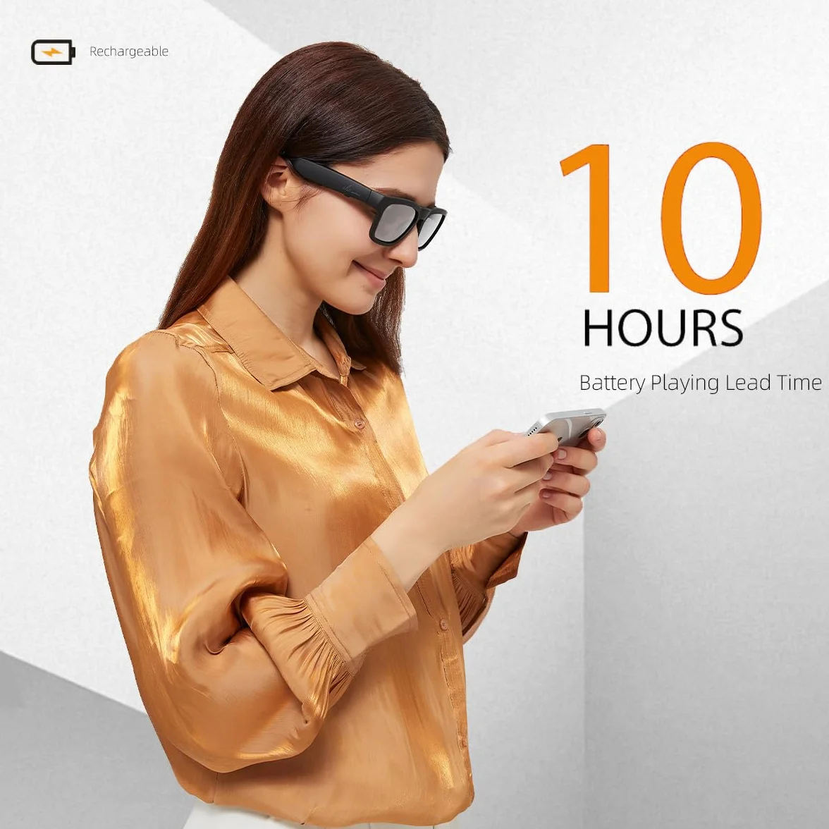 OhO sunshine Water Resistant Audio Sunglasses,Fashionable Bluetooth Sunglasses to Listen Music and Make Phone Calls,UV400 Polarized Lens