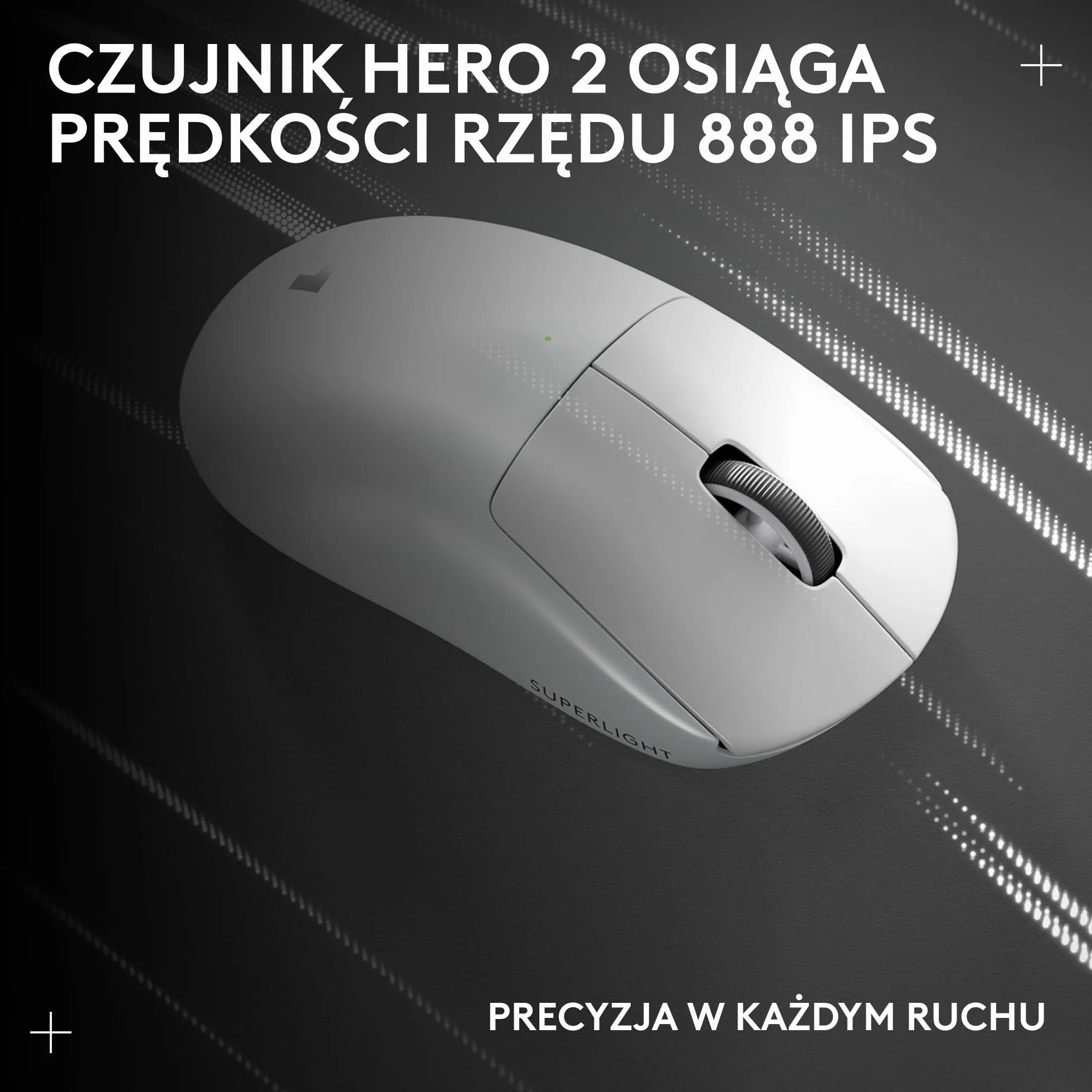 Logitech G PRO X SUPERLIGHT 2, bezprzewodowa mysz do gier, 60 g, 44 tys. DPI, 8 kHz, USB-C, PC/Mac-Biały
