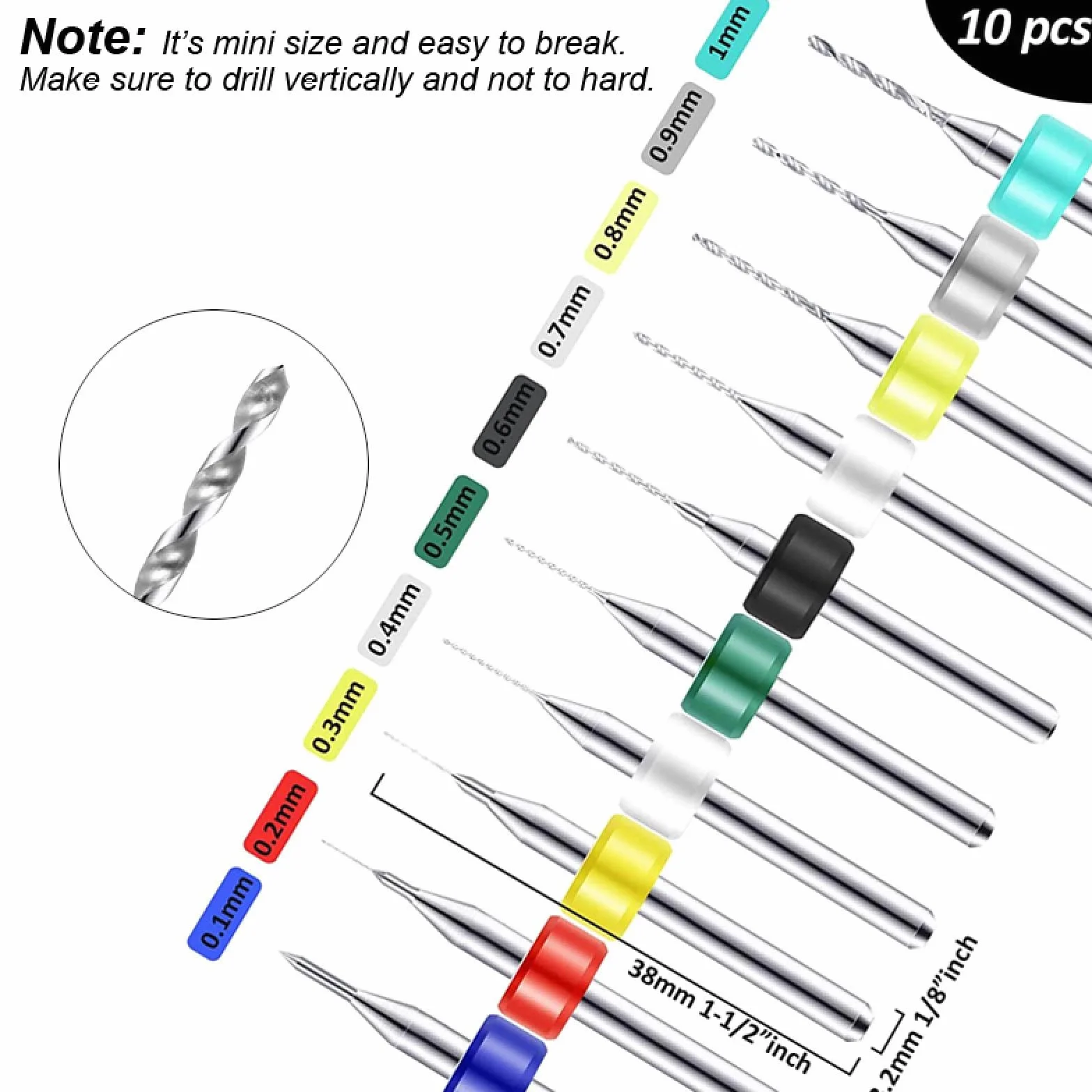 Zestaw wierteł ręcznych Micro Mini Pin Vise Twist Bit do majsterkowania, rzeźbienia w żywicy, polimerowej glinie i tworzeniu biżuterii z tworzyw sztucznych (zestaw wierteł ręcznych 61 szt.)