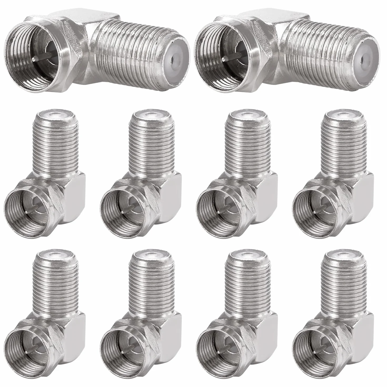 Adapter Kątowy Typu F Niklowany 10 Sztuk