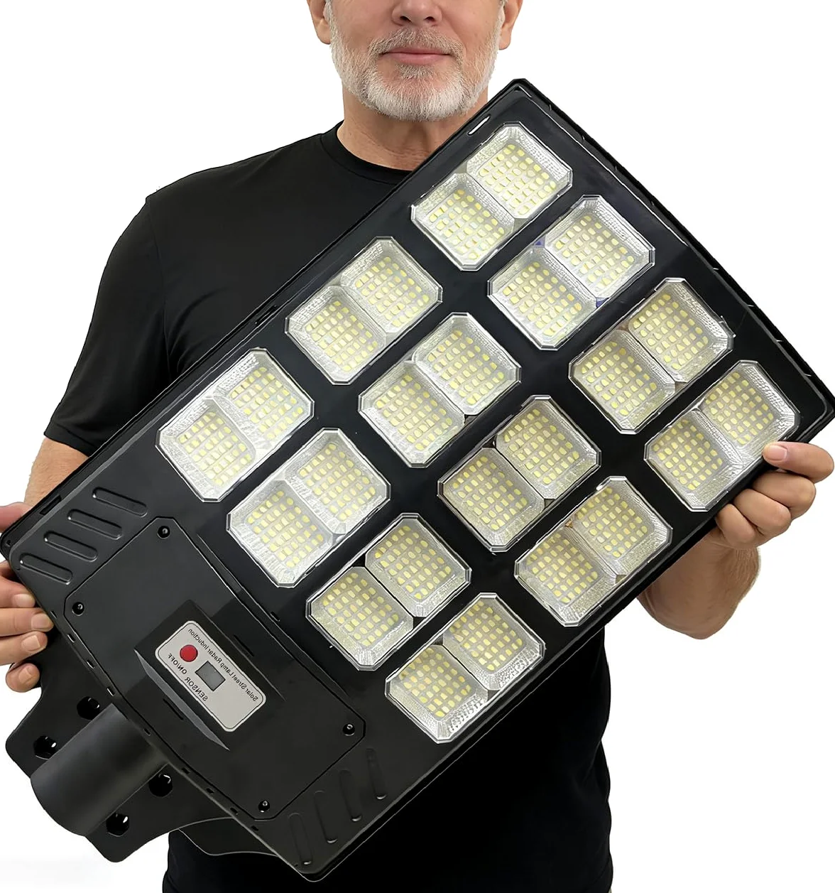 YACAISI Zewnętrzna lampa solarna 4000 W, 8500 K, wodoodporna lampa LED od zmierzchu do świtu, na ulicę, podwórko, podwórze, drogę