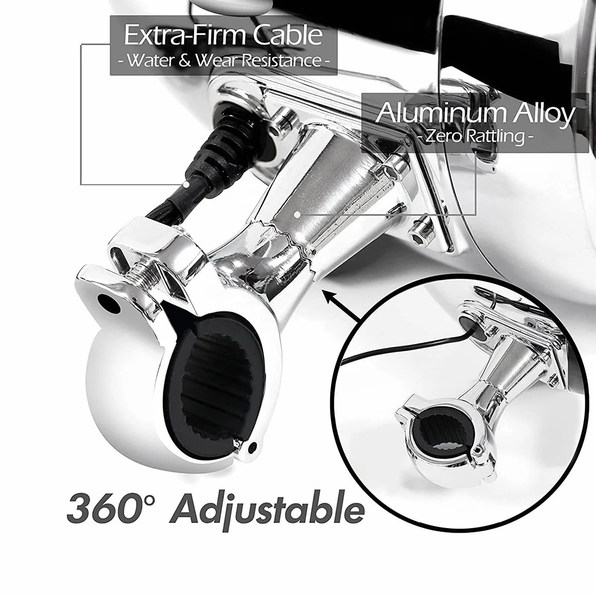 Wbudowany wzmacniacz 600 W Bluetooth motocyklowy system audio USB AUX MP3 chromowany