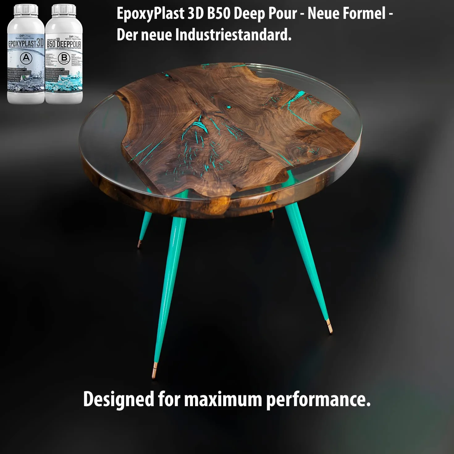 Żywica epoksydowa Epoksydowa, 1,5 kg, 3D, B50, DEEP POUR, wysokość odlewania do stołów rywertycznych, ultra diamentowa przezroczysta, maksymalna ochrona przed promieniowaniem UV, żywica odlewnicza