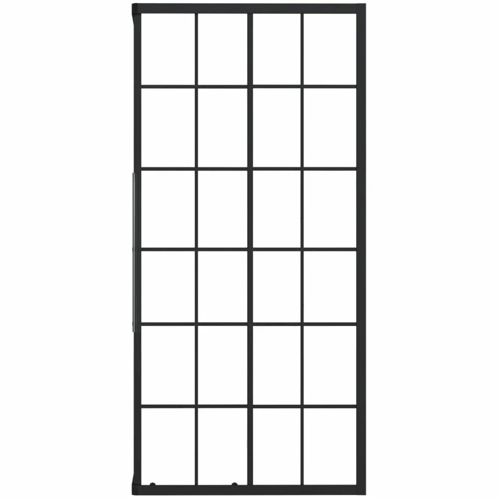 Kabina prysznicowa ESG z profilem aluminiowym, 90 x 70 x 180 cm, przezroczysta kabina prysznicowa z czarnym nadrukiem rastrowym, ścianka prysznicowa do łazienki i komory wilgotnej, prysznic