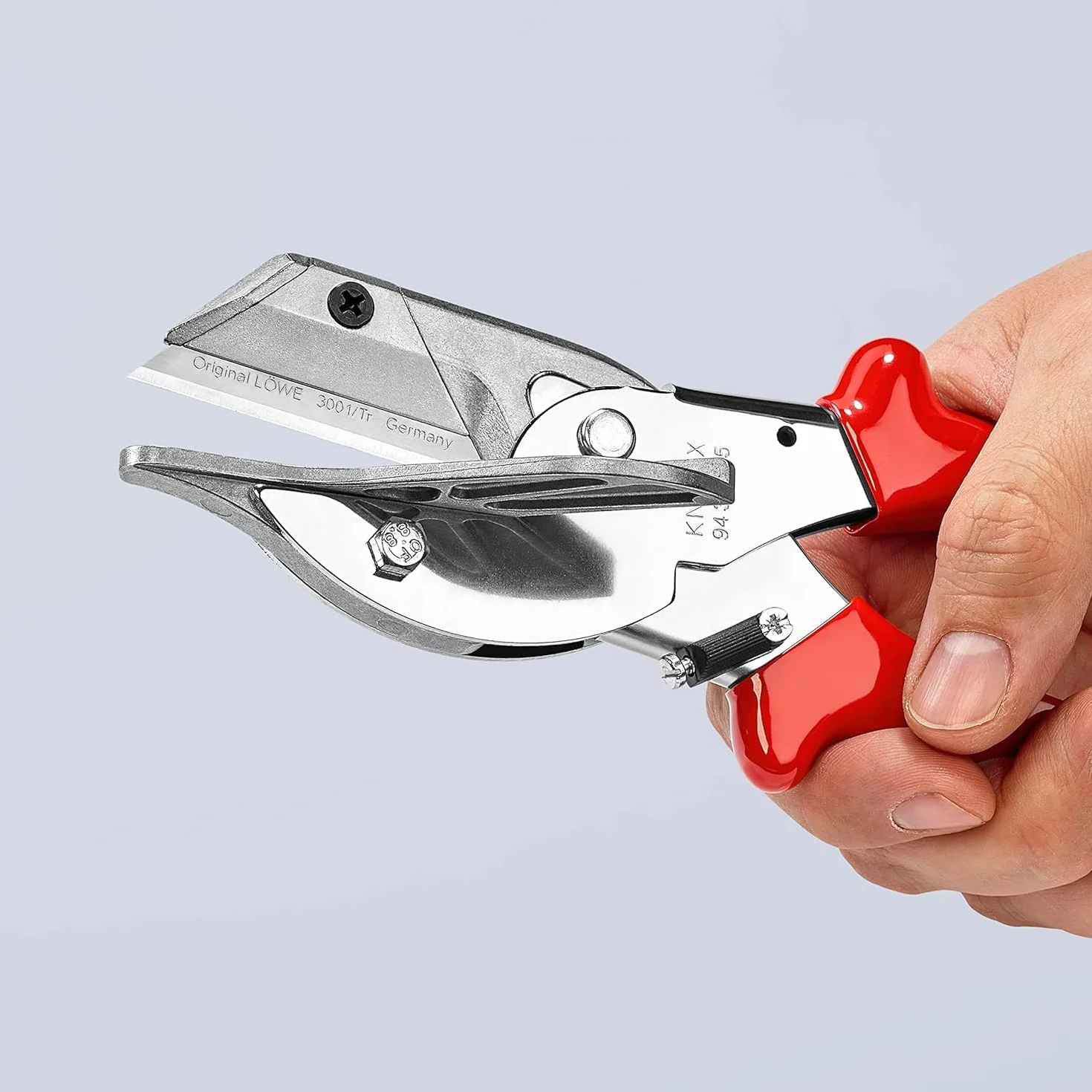 KNIPEX Obcinak uciosowy do profilów z tworzywa sztucznego i uszczelek z gumy chromowany z nasadkami z tworzywa sztucznego 215 mm, 94 35 215