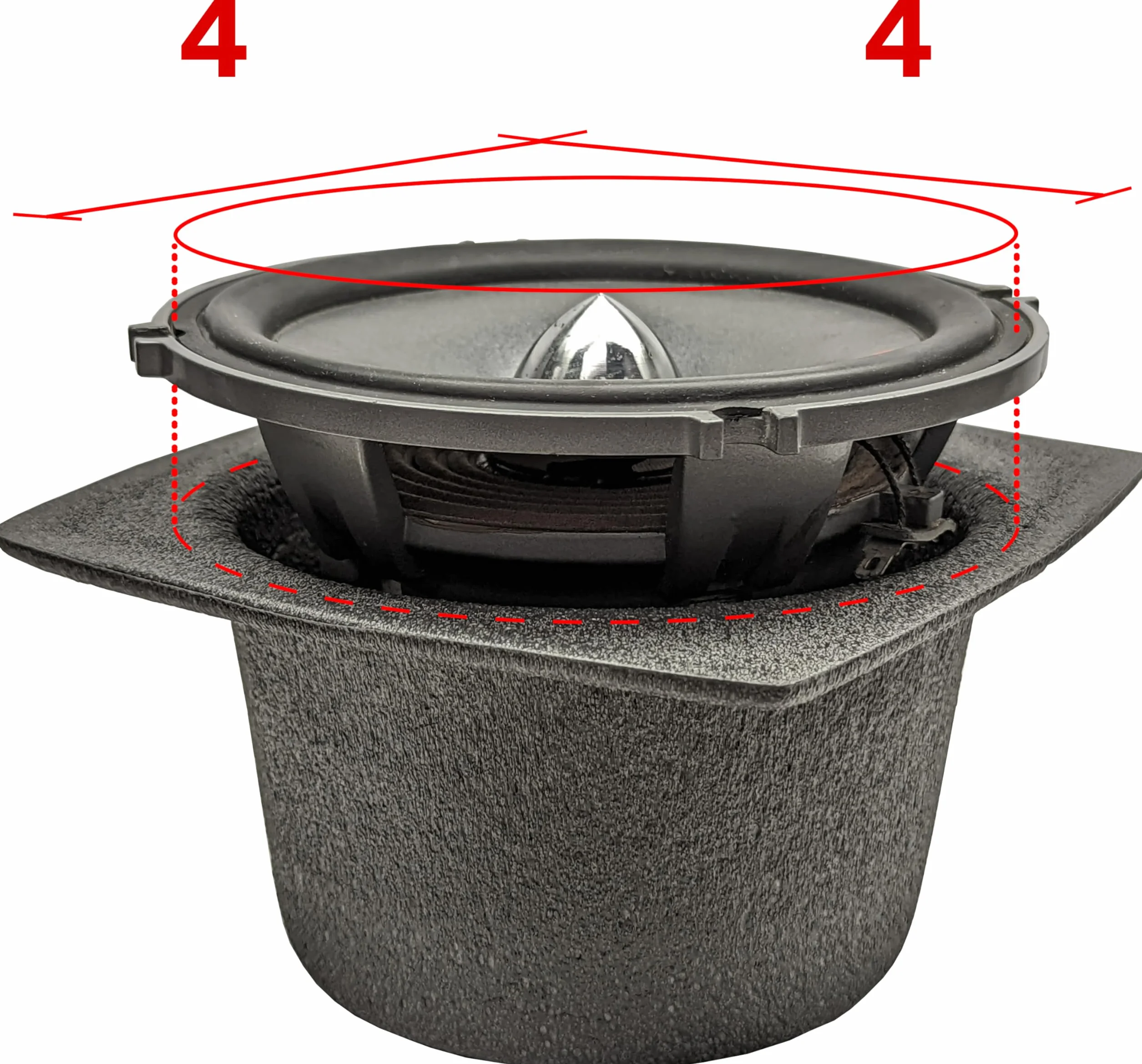 Design Engineering DEI 050310 mata wysięgnikowa przegrody głośnikowe 10 cm okrągła 2 sztuki