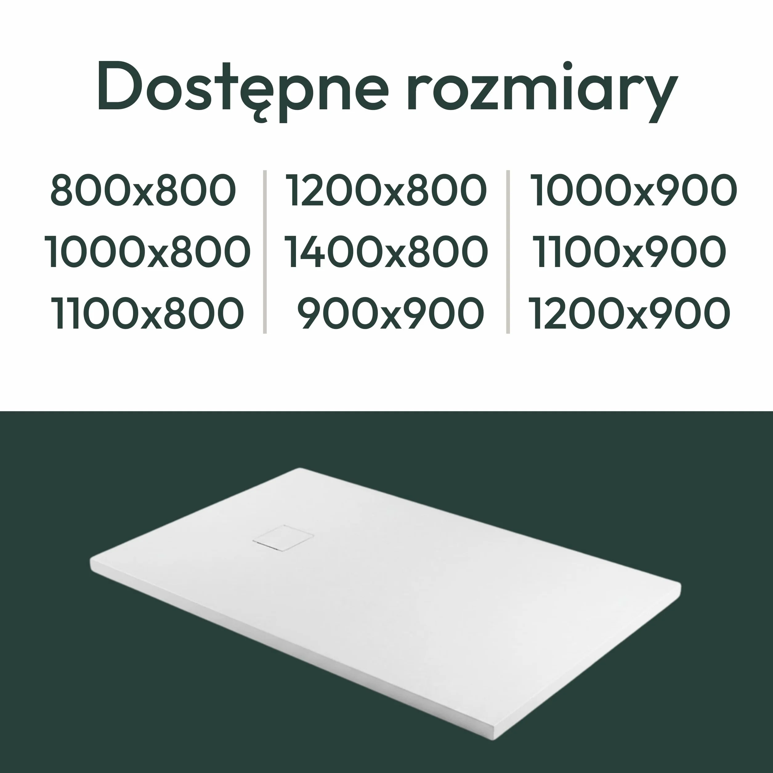 AQUAUNO Brodzik prysznicowy 90 x 90 cm o wyglądzie kamienia, ultra płaski 2,6 cm – brodzik z kompozytu SMC, w zestawie syfon, odpływ 90 mm, czyszczenie od góry, biały