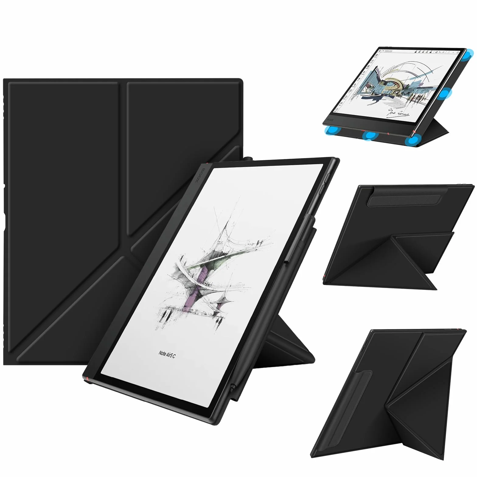 Fintie Uniwersalne etui do czytnika e-paper 10,3" Boox Note Air5 C 2025/Air4 C/Air3 C/Air3 B/W ePaper Reader, Czarne