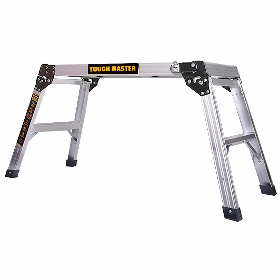 Aluminiowa platforma robocza, 760 x 300 mm, 2-stopniowa, składana, składana ławka, stołek, platforma robocza, składana konstrukcja, do siedzenia, drabina do pracy wewnątrz/na zewnątrz Tough Master