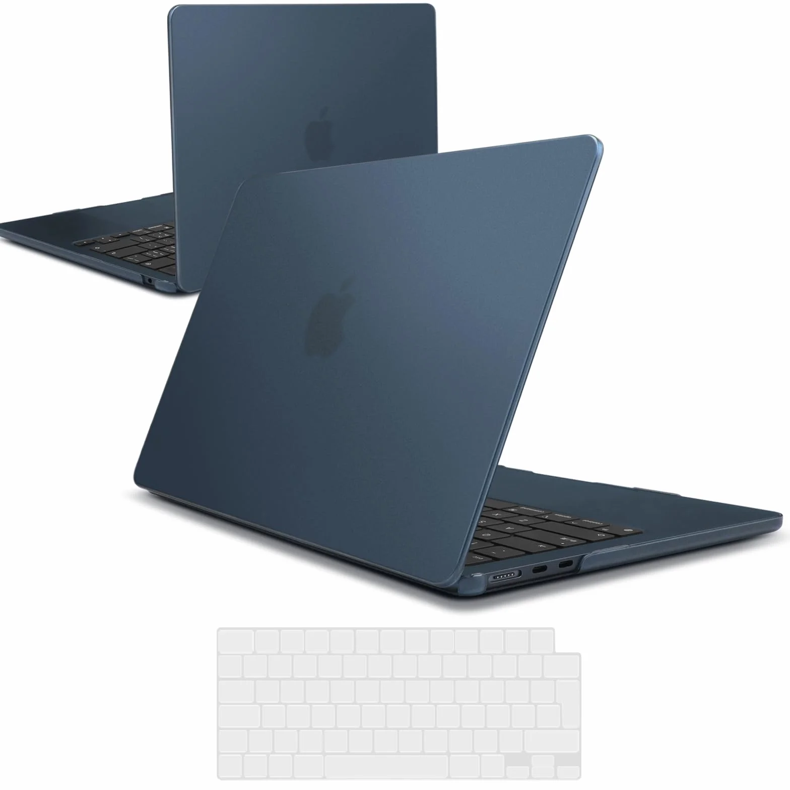 Etui kompatybilne z MacBook Air 34.5 cm M3 A3113 M2 A2681, plastikowa twarda obudowa + osłona klawiatury, matowa Midnight