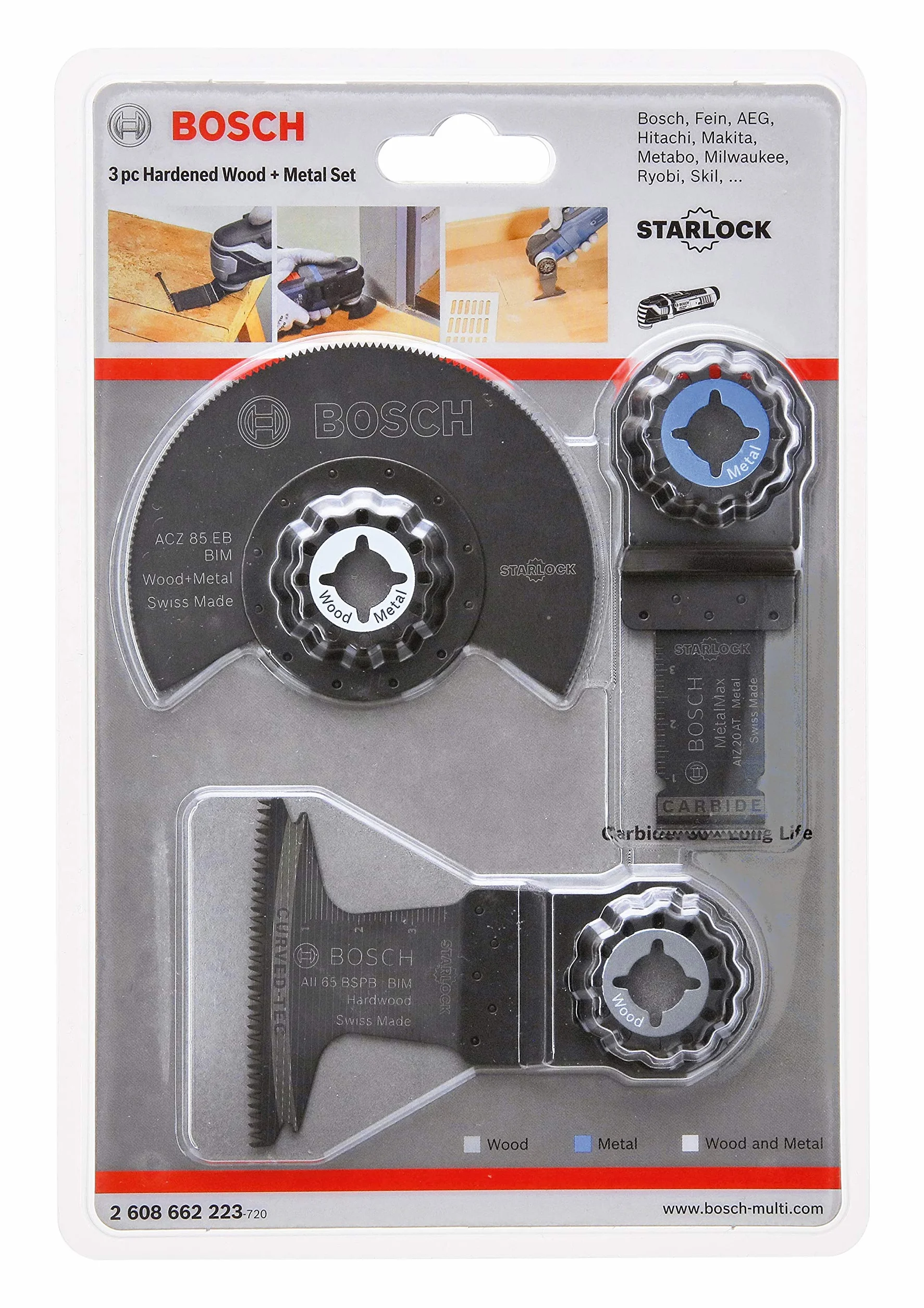 Bosch Accessories 3-częściowy zestaw brzeszczotów do cięcia wgłębnego Starlock i pił segmentowych (drewno i metal, akcesoria: narzędzie wielofunkcyjne) - Amazon Edition