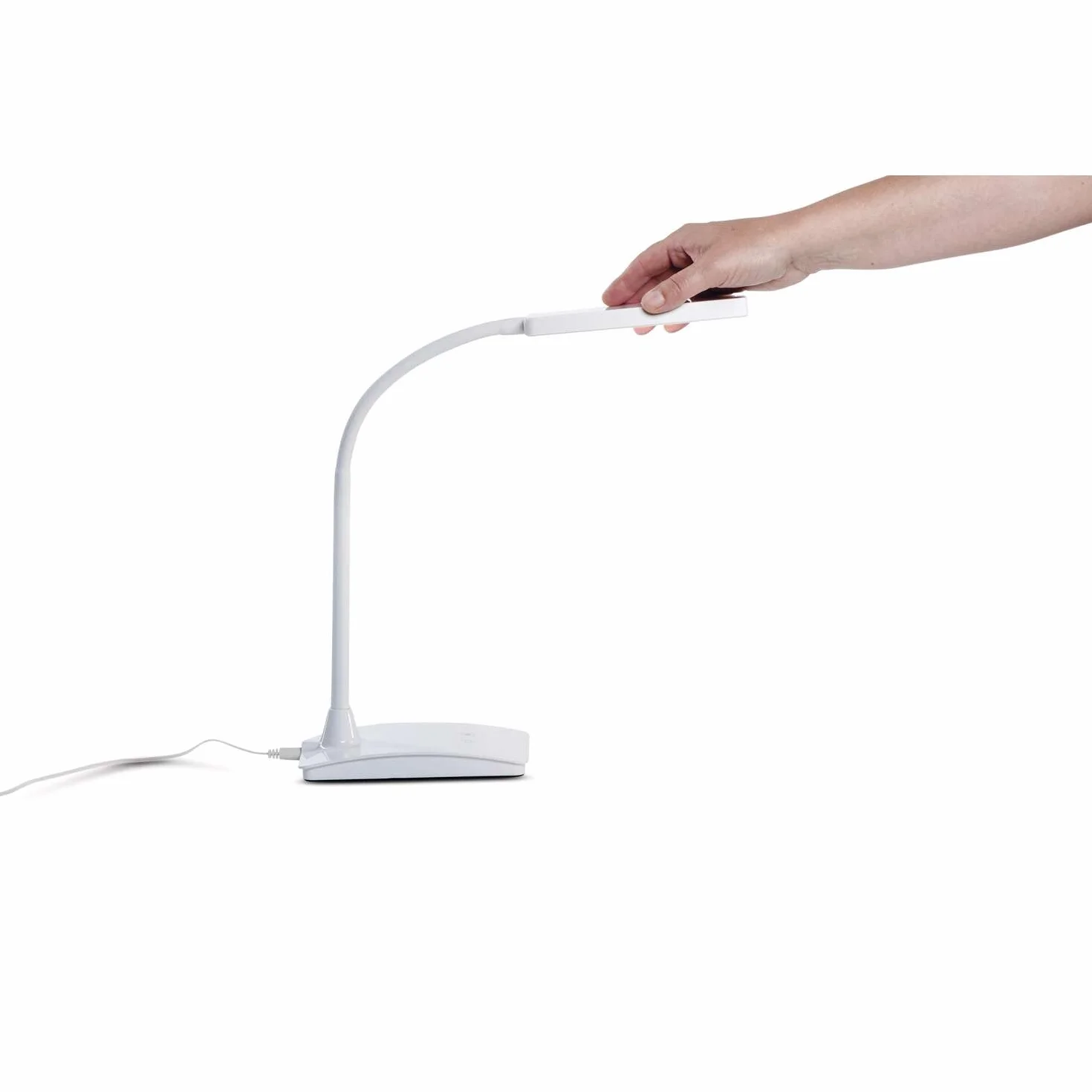 Lampa Stołowa Led MAULpearly Colour Vario, Możliwość Ściemniania, Wysokość 36 Cm, Elastyczne Ramię, z Podstawką, Biała, 8201702