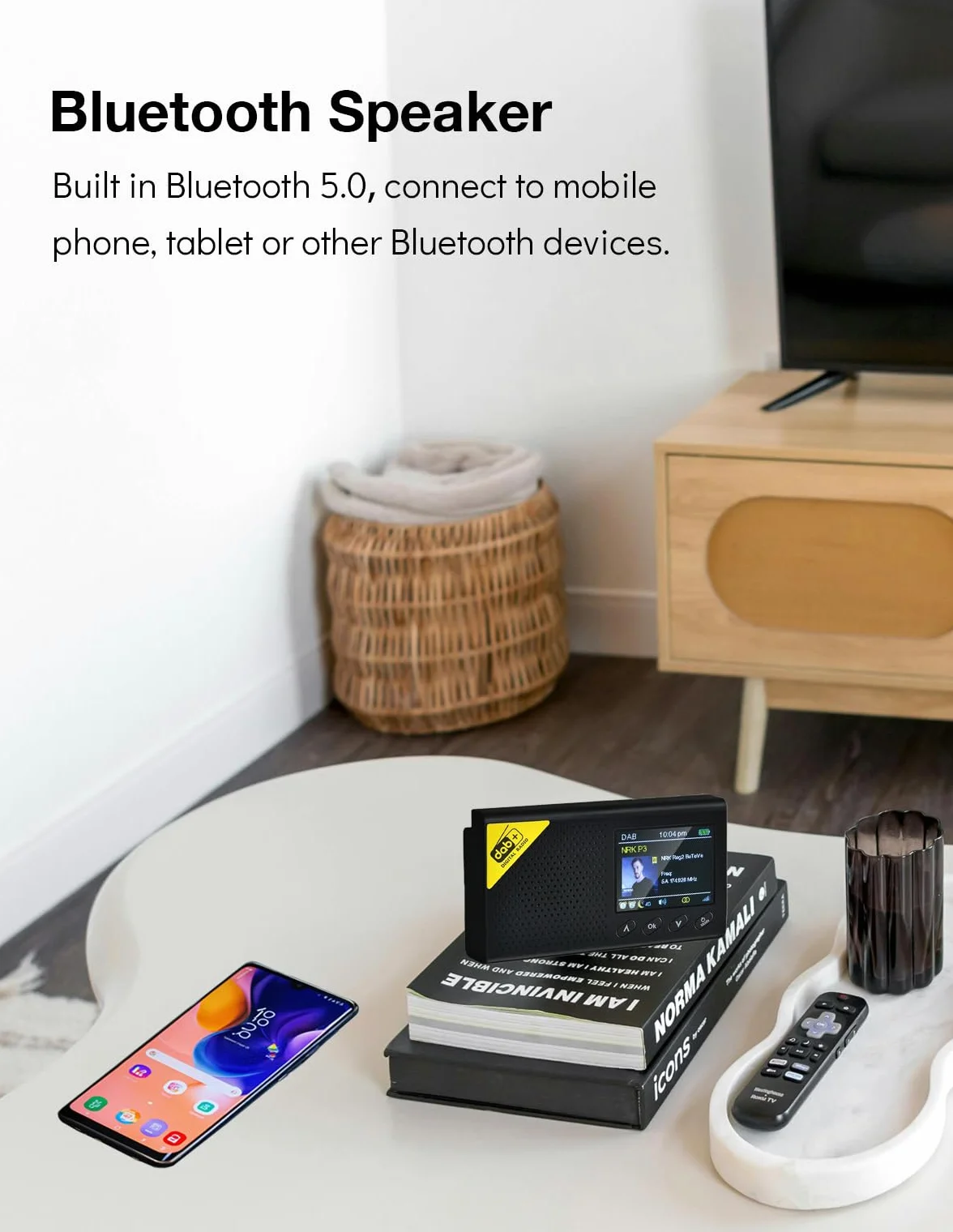 Radio DAB+ Bluetooth przenośne z budzikiem, wyłącznikiem czasowym, 40 stacji, 2,4" wyświetlacz