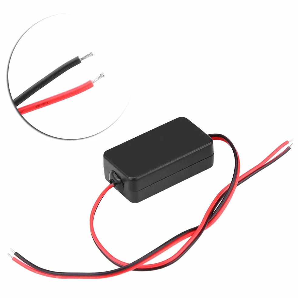 Keenso 12 V DC przekaźnik zasilania kondensator filtr złącze do prostownika kamery zapasowej automatyczna kamera samochodowa filtr samochodowy prostownik wsteczny