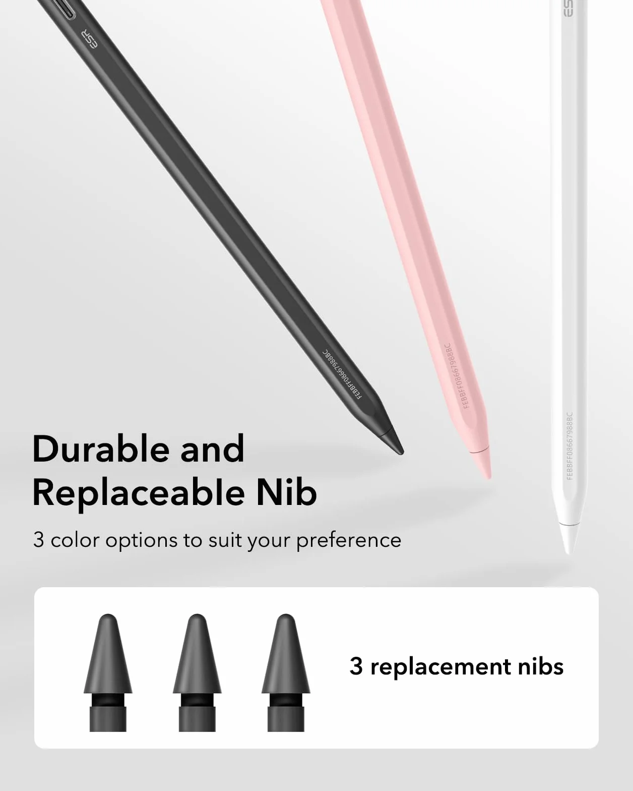 ESR Geo Digital iPad Pencil Findmy kompatybilny z Apple iPad 2018-2025, czarny