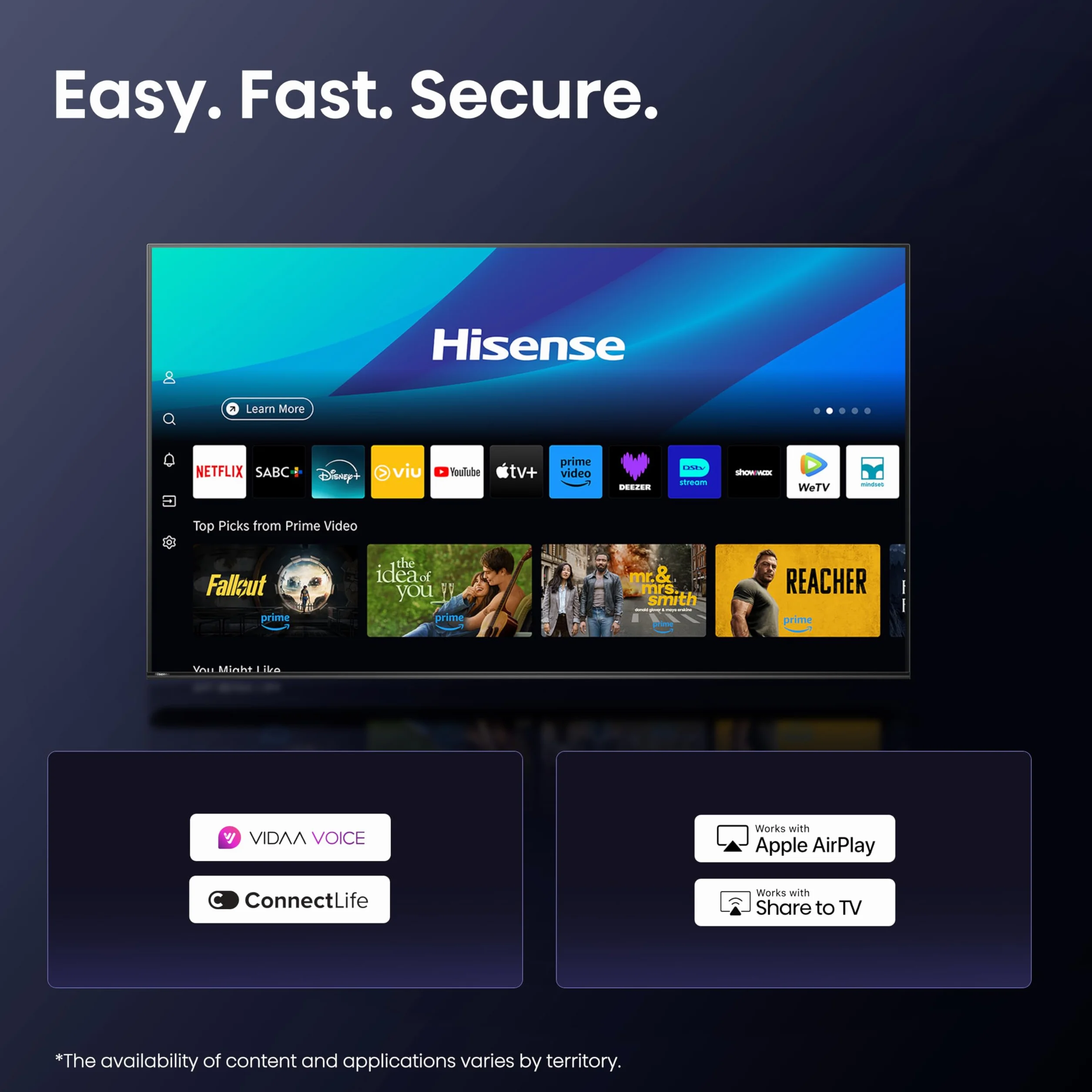 Hisense QLED 43 43E7Q 4K Ultra HD Smart TV VIDAA WiFi Dolby Vision HDMI 2.1