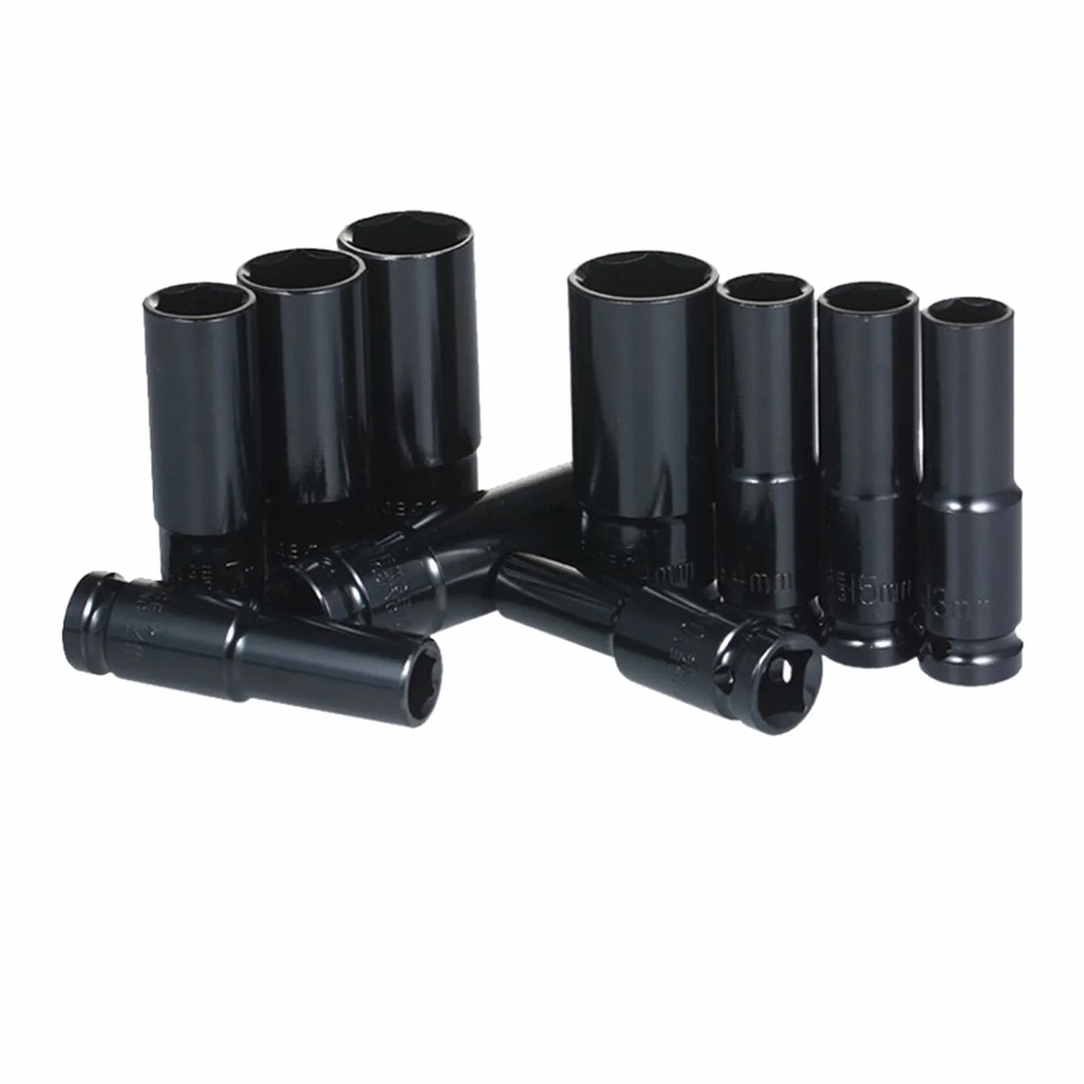 Organizator kluczy 10 sztuk 8-24mm 1/2" napęd głęboki zestaw nasadek udarowych Heavy Duty metryczne narzędzie garażowe do adaptera klucza zestaw narzędzi ręcznych zestaw kluczy