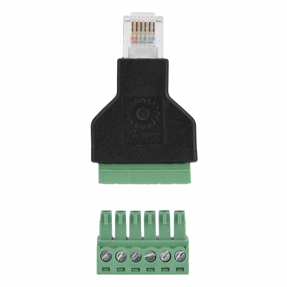 Wtyczka 6P6C RJ12 z ekranowanym adapterem do CCTV 6-biegunowa