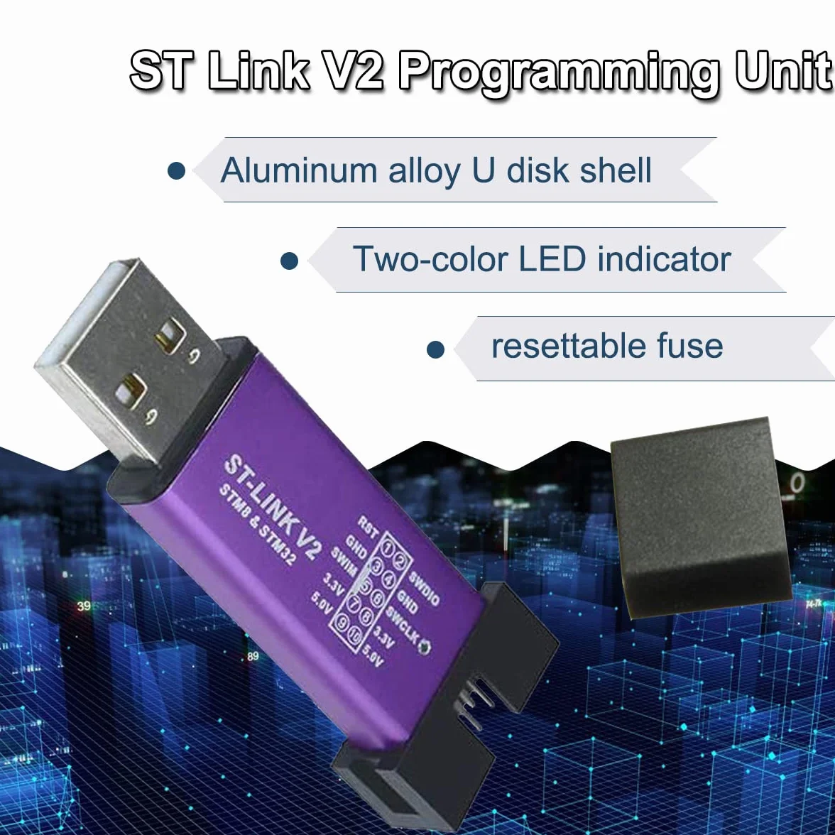 ST-LINK V2 Emulator Programator STM8 STM32 3,3 V 5 V z kablem DuPont