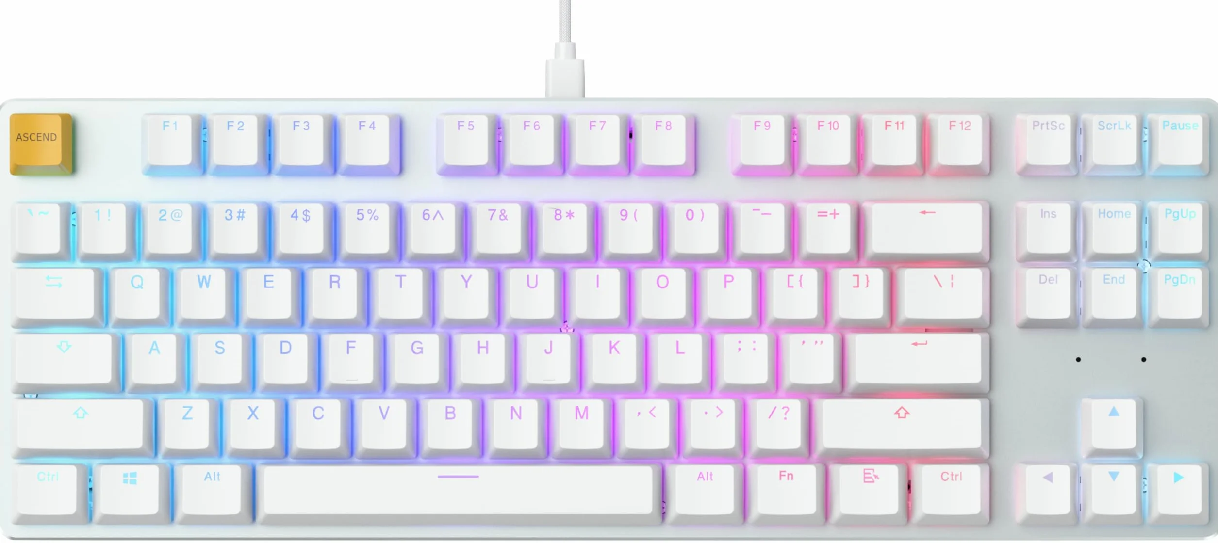 Glorious GMMK TKL gamingowa klawiatura mechaniczna Gateron Brown hot swap RGB biała