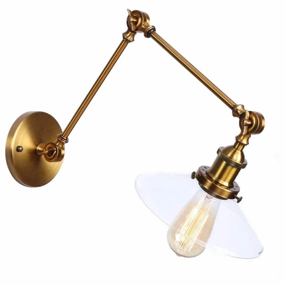Vintage E27 wahadłowy klosz szklany klosz lampa ścienna lampa ścienna przemysłowe oświetlenie wewnętrzne kinkiety ścienne korytarz salon gabinet lustro kosm