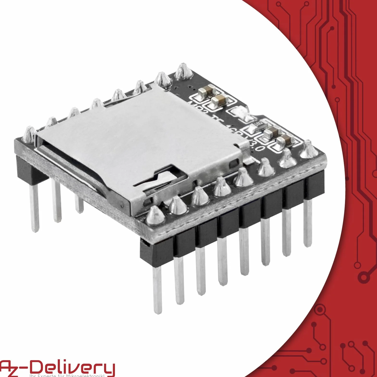 AZDelivery 3 x Mini MP3 Player Master Module kompatybilny z Arduino
