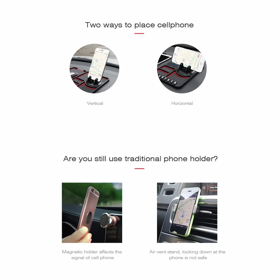 Deska Rozdzielcza Mata Antypoślizgowa na Telefon Uchwyt Samochodowy Panel Parkingowy