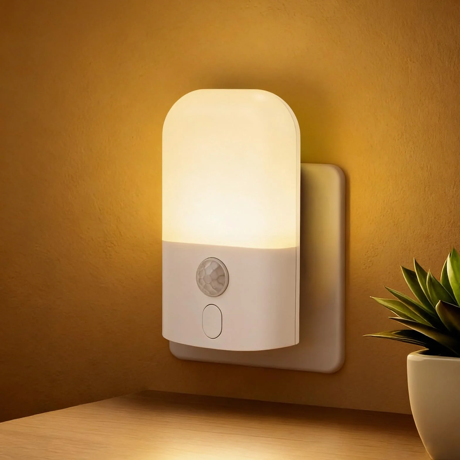 GRIFEMA GD103-1 Lampka nocna dla dzieci 5 regulowanych poziomów jasności, lampka nocna z czujnikiem ruchu do pokoju dziecięcego, łazienki, korytarza, kuchni, schodów, 2700 K ciepła biel