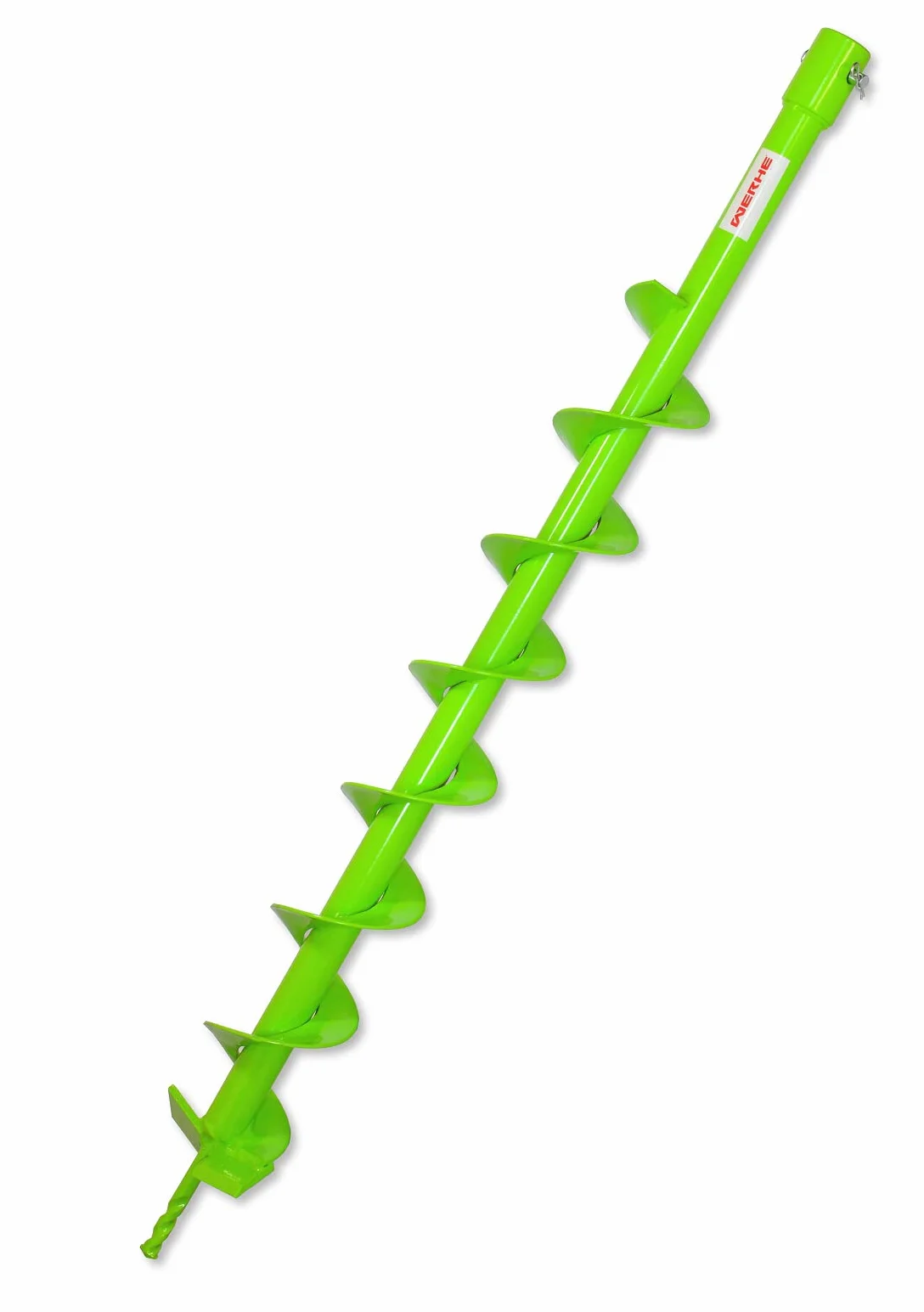 WERHE świder ziemny Ø 80 mm, długość 80 cm, do wiertarki, uchwyt 20 mm | ostrza z węglika, stal hartowana, do słupków ogrodzeniowych, drzewa, fundamenty, montaż na sworzeń i zawleczkę