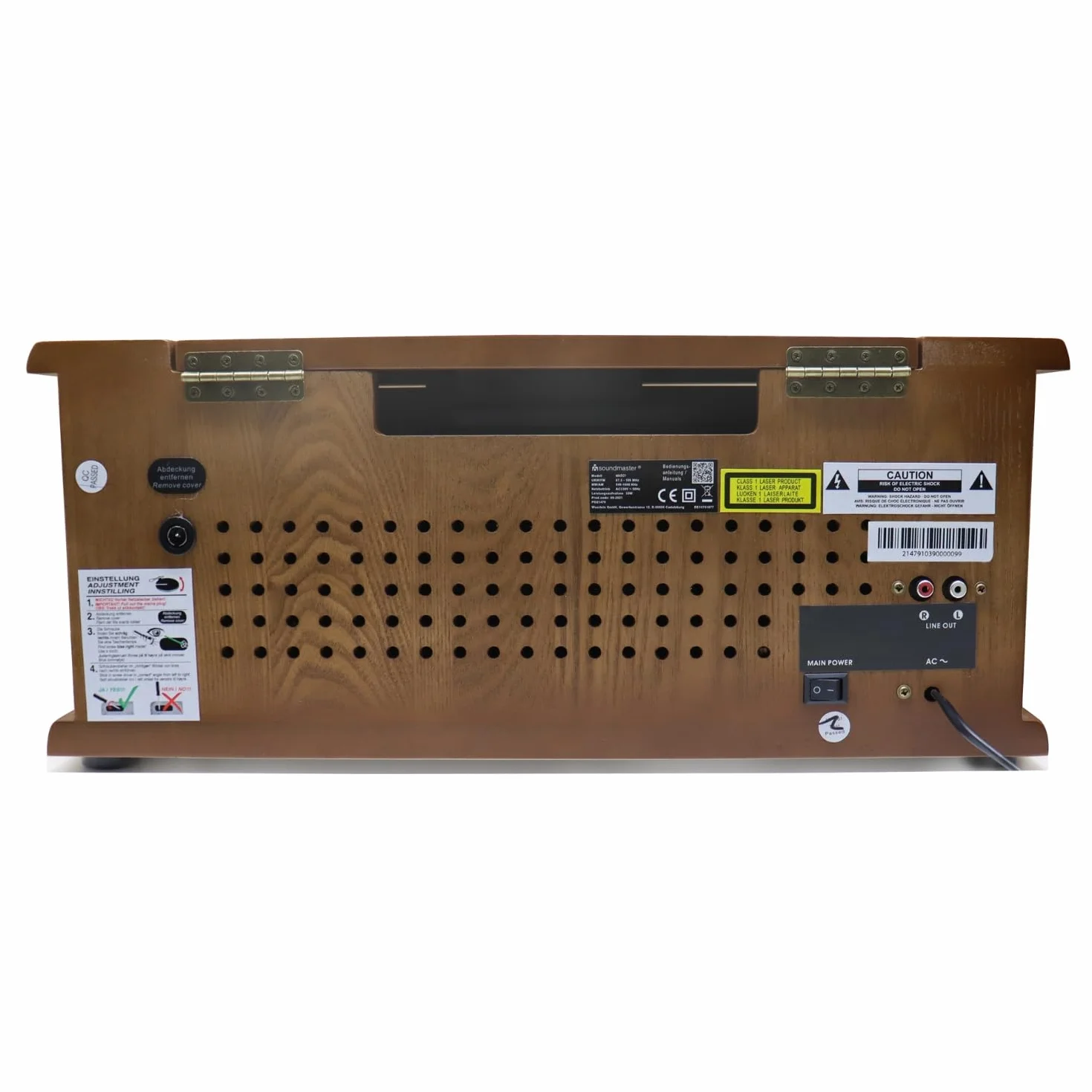 Soundmaster NR566BR Nostalgie Stereo DAB+ FM radio cyfrowe z gramofonem wraz z systemem odbiornika dźwięku magnetycznego Audio Technica, CD/MP3, USB, kaseta, Bluetooth i kodowanie retro