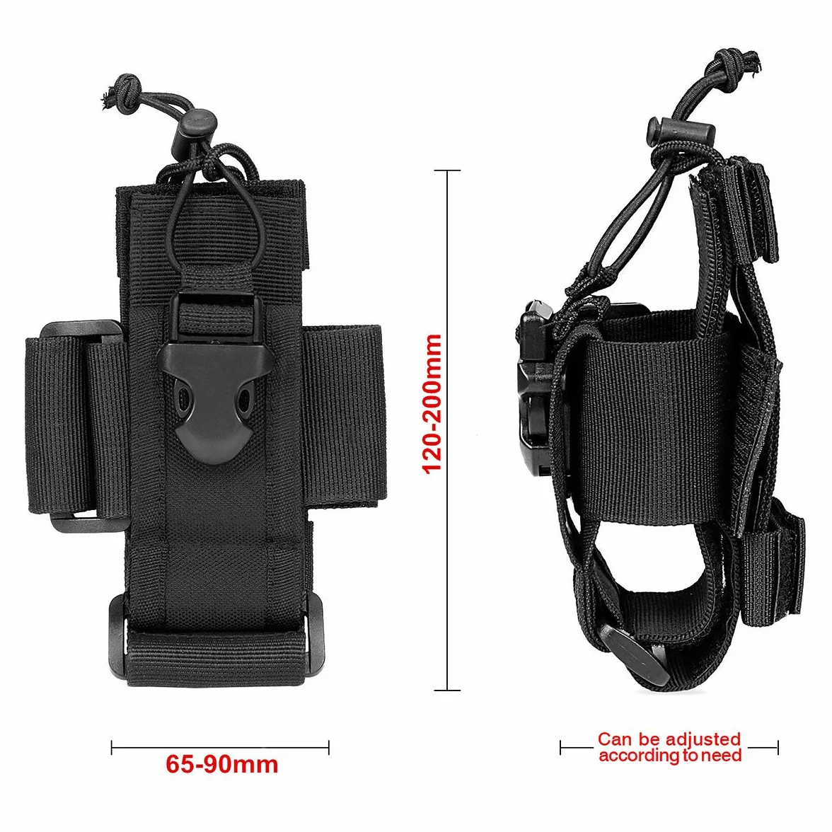 Kyrio uchwyt na radio regulowany pojemnik do przechowywania narzędzi Molle kabura na radio Walkie Talkie Heavy Duty Holder czarny