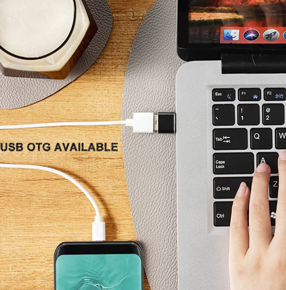 Adapter USB C na USB 3.0 OTG 4 Sztuki, Kompatybilny z MacBook iPhone 17/16/15 iPad Samsung Galaxy S25 S24 S23 A56 A36 A16, Czarny