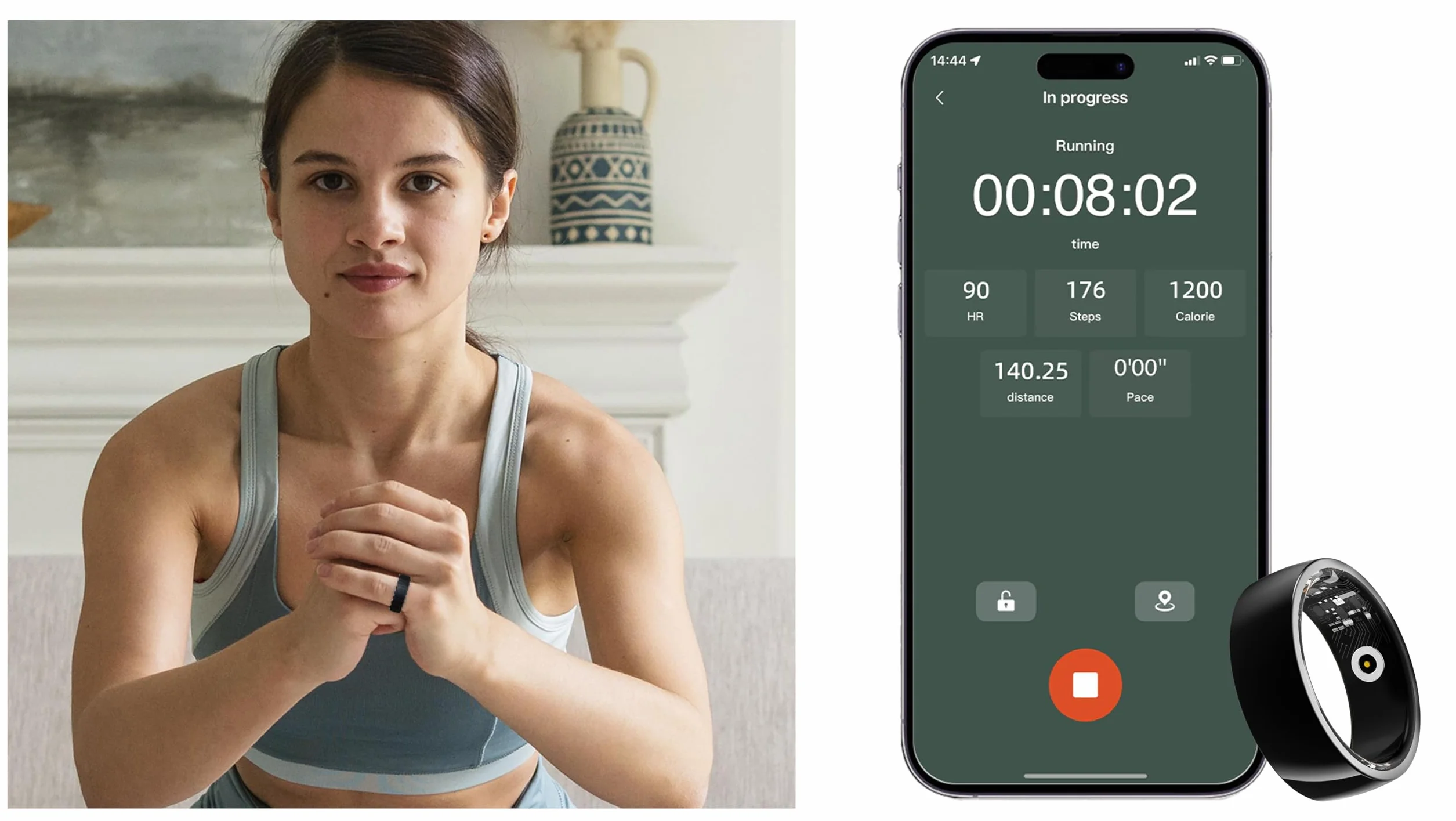 Bemi Revo Smart Ring Wodoodporny Pierścień Fitness Bluetooth 5.2 Monitorowanie Aktywności Stal Nierdzewna Czarny 17